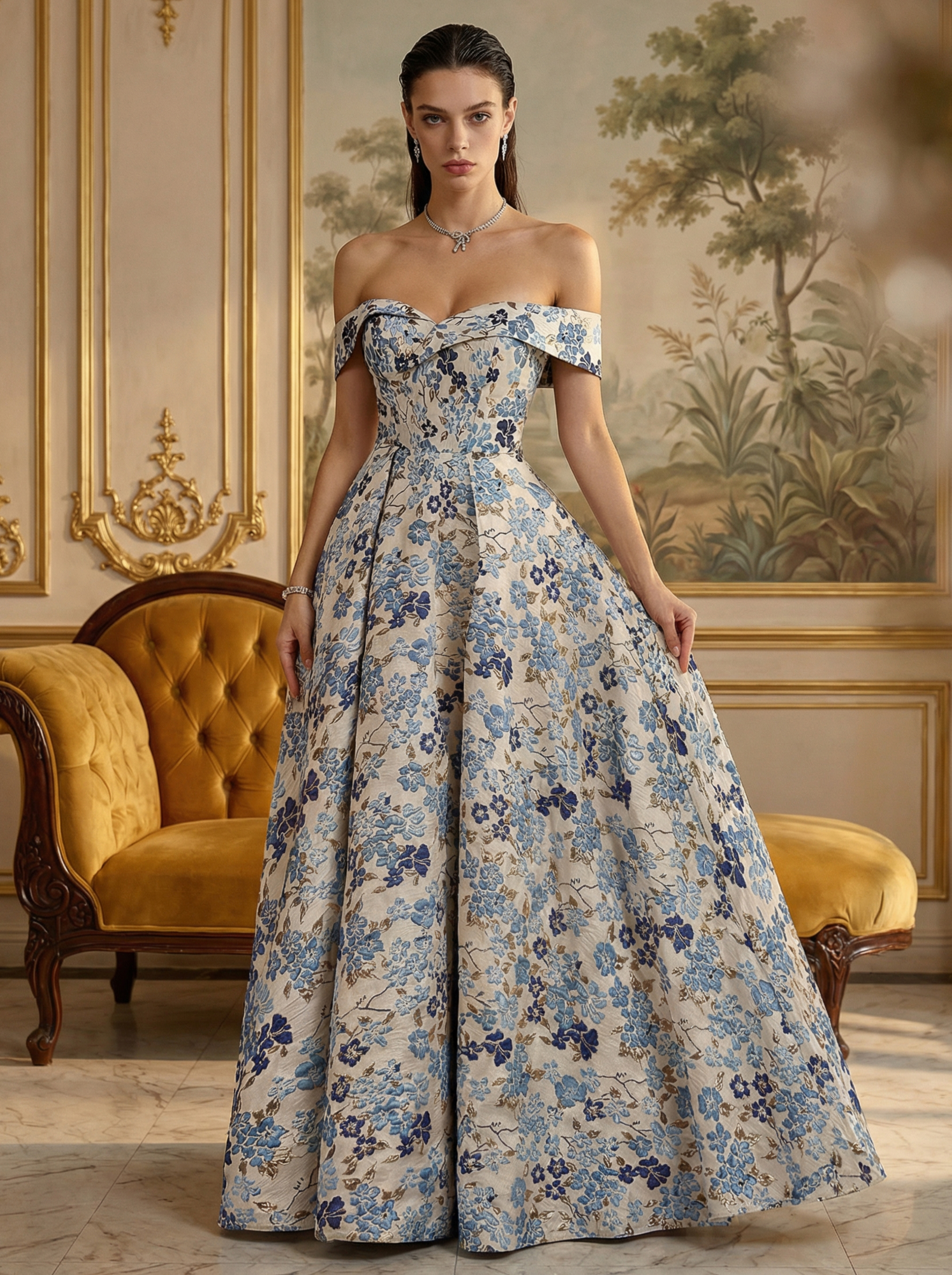 Simple One Shoulder Beaded Blue Satin Prom Dress