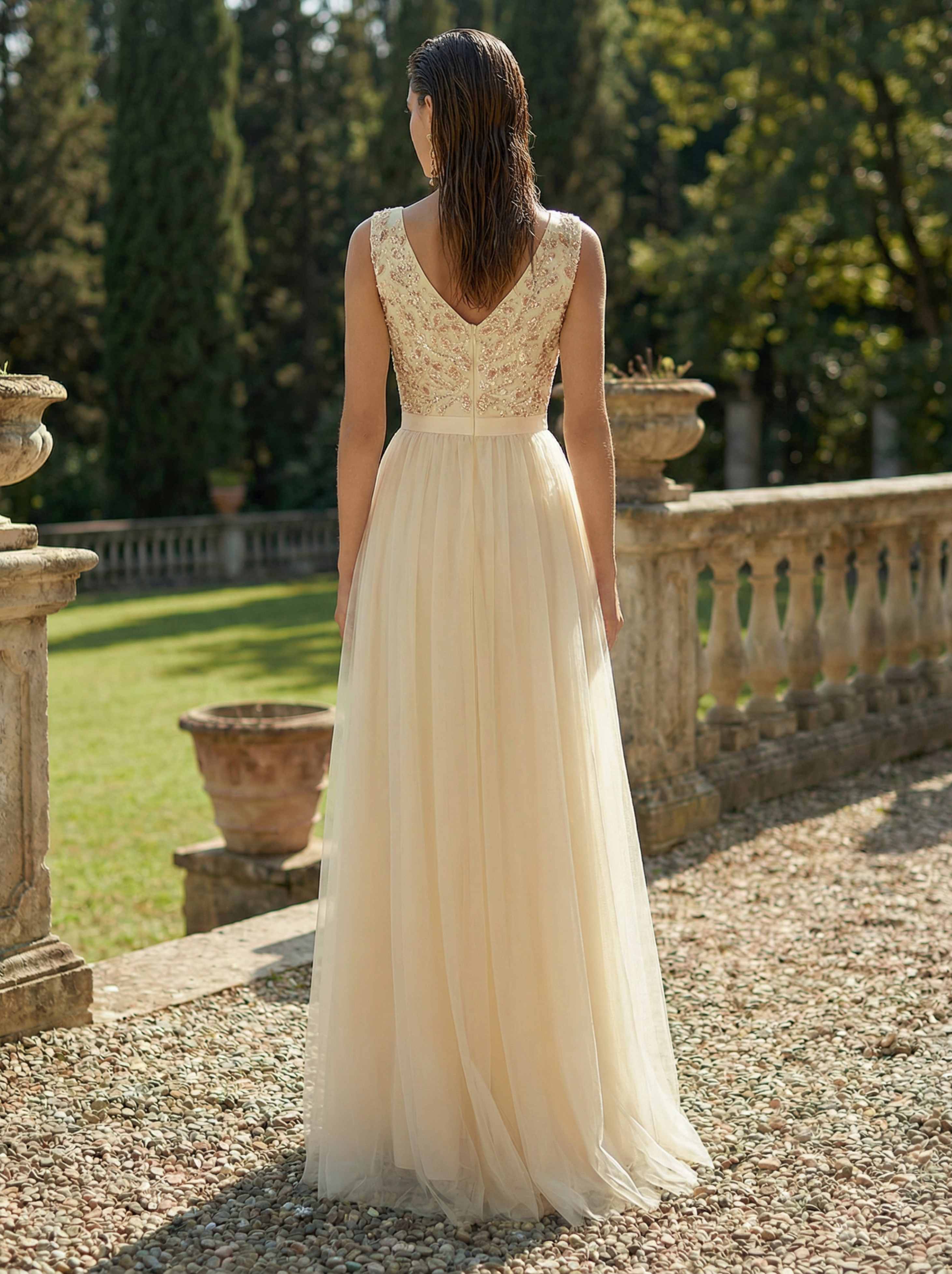 Elegant Off-the-Shoulder Mermaid Sequin Champagne Formal Gown