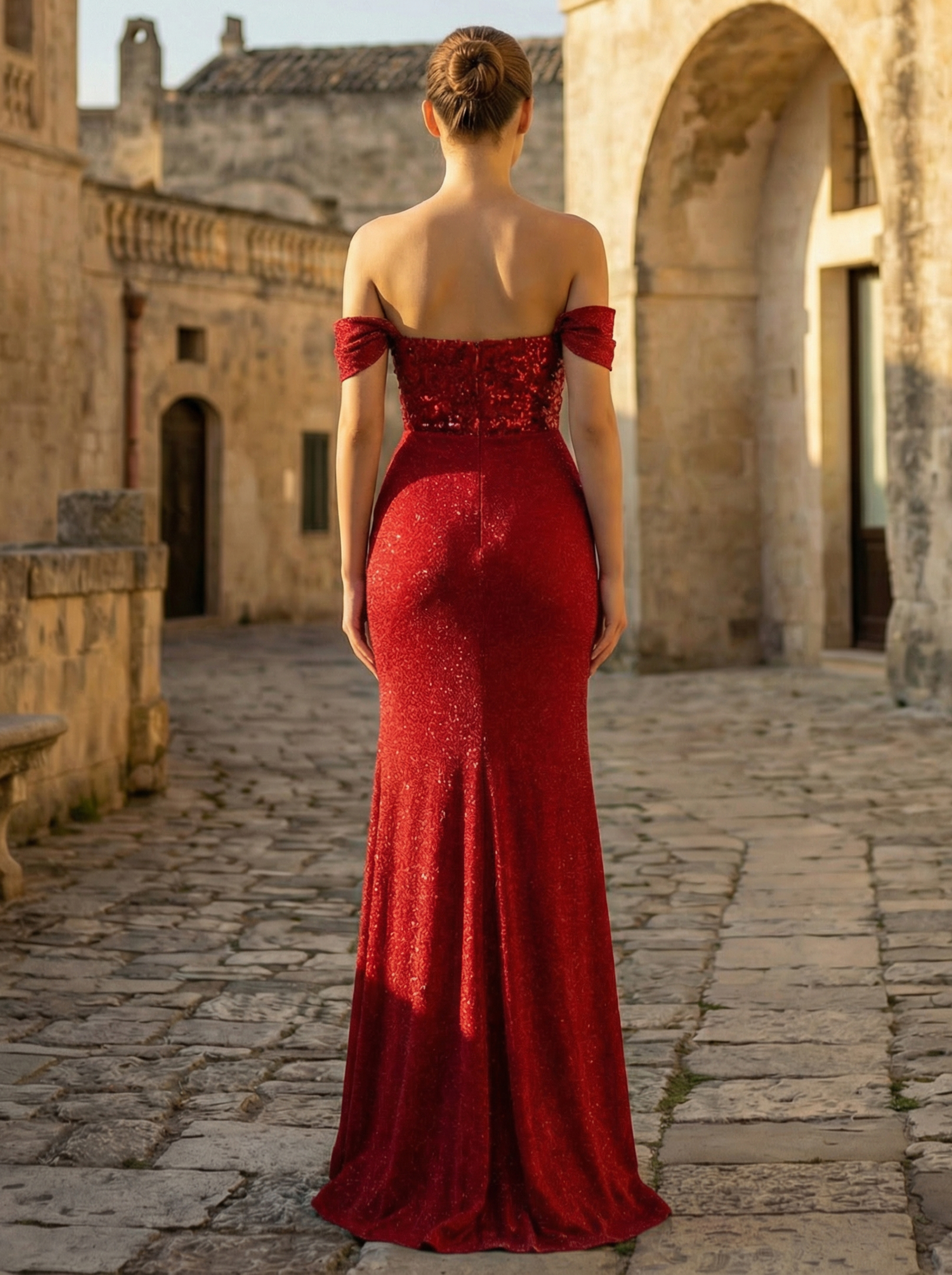 Simple Red Spaghetti Strap Mermaid Satin Evening Gown in Red - Elegant Formal Dress