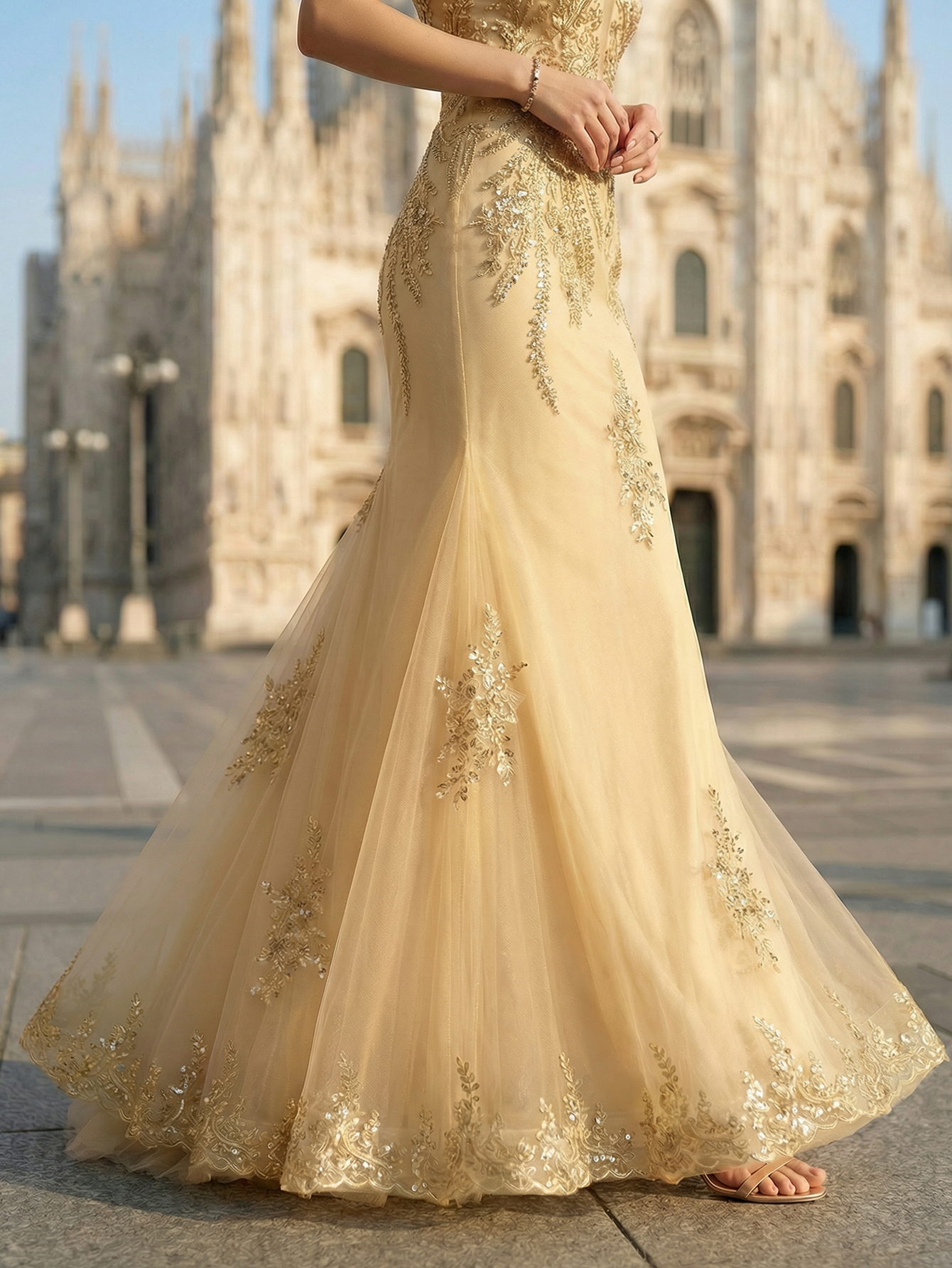 Mermaid Spaghetti Straps Sleeveless Dress With Appliqued Beading