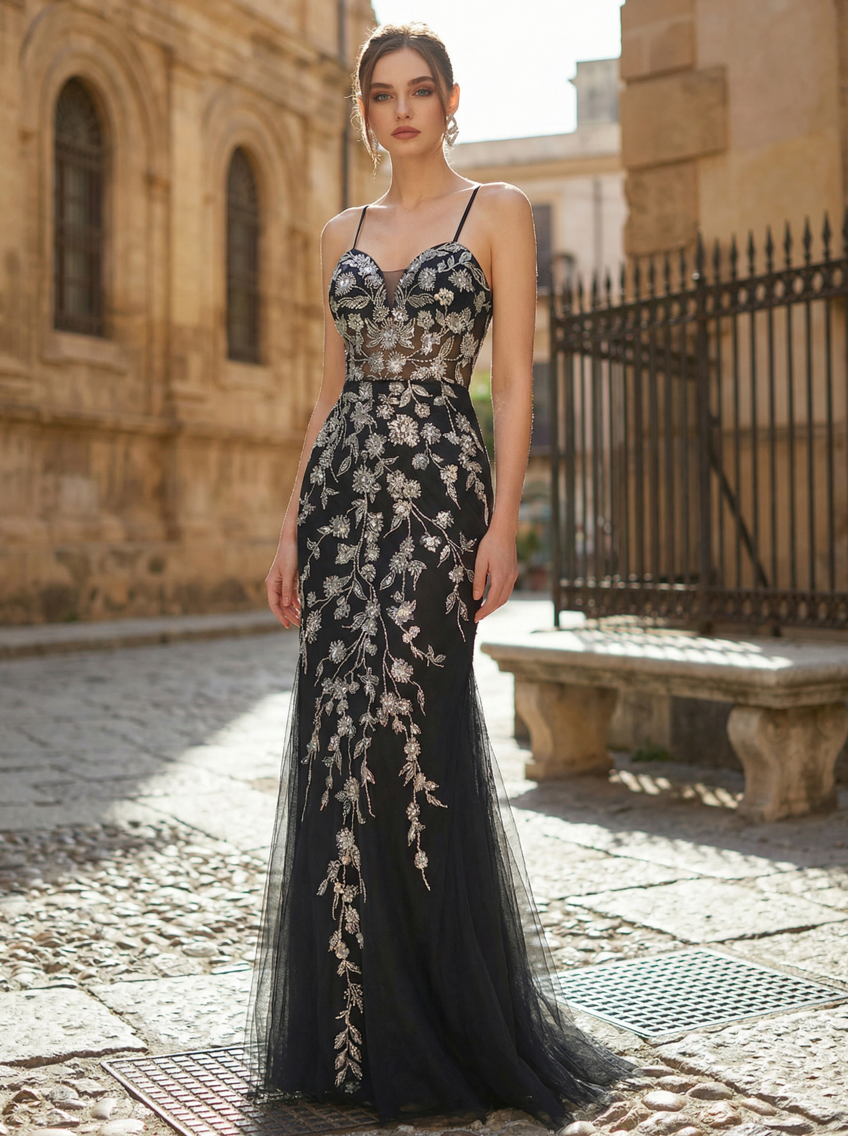 Elegant Black Mermaid Evening Gown