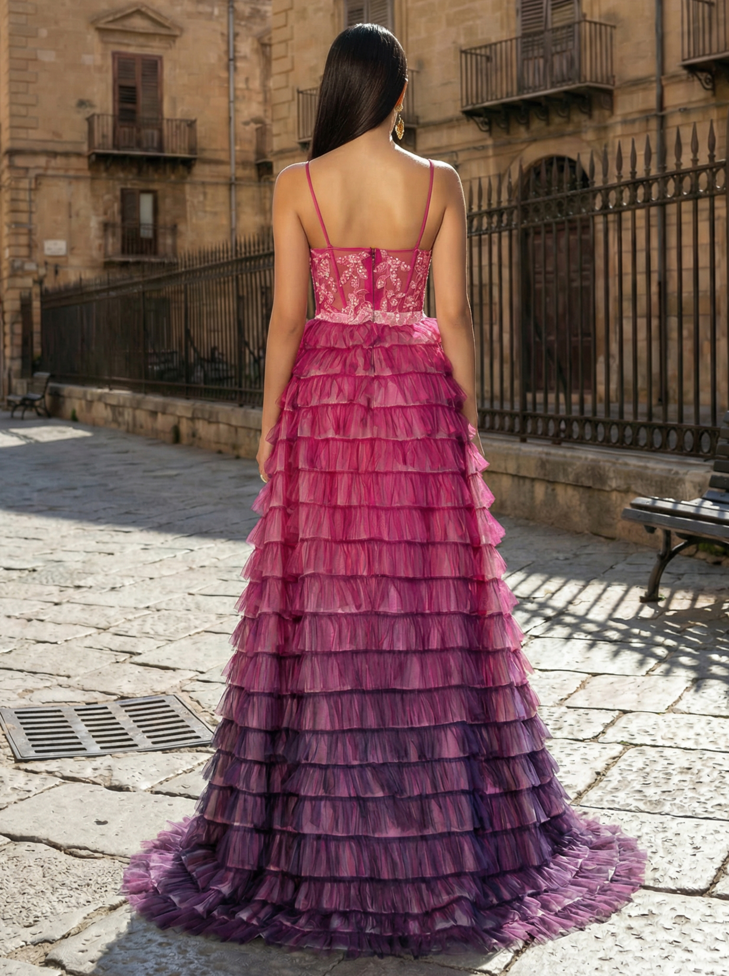 Fuchsia Sleeveless Party Dress