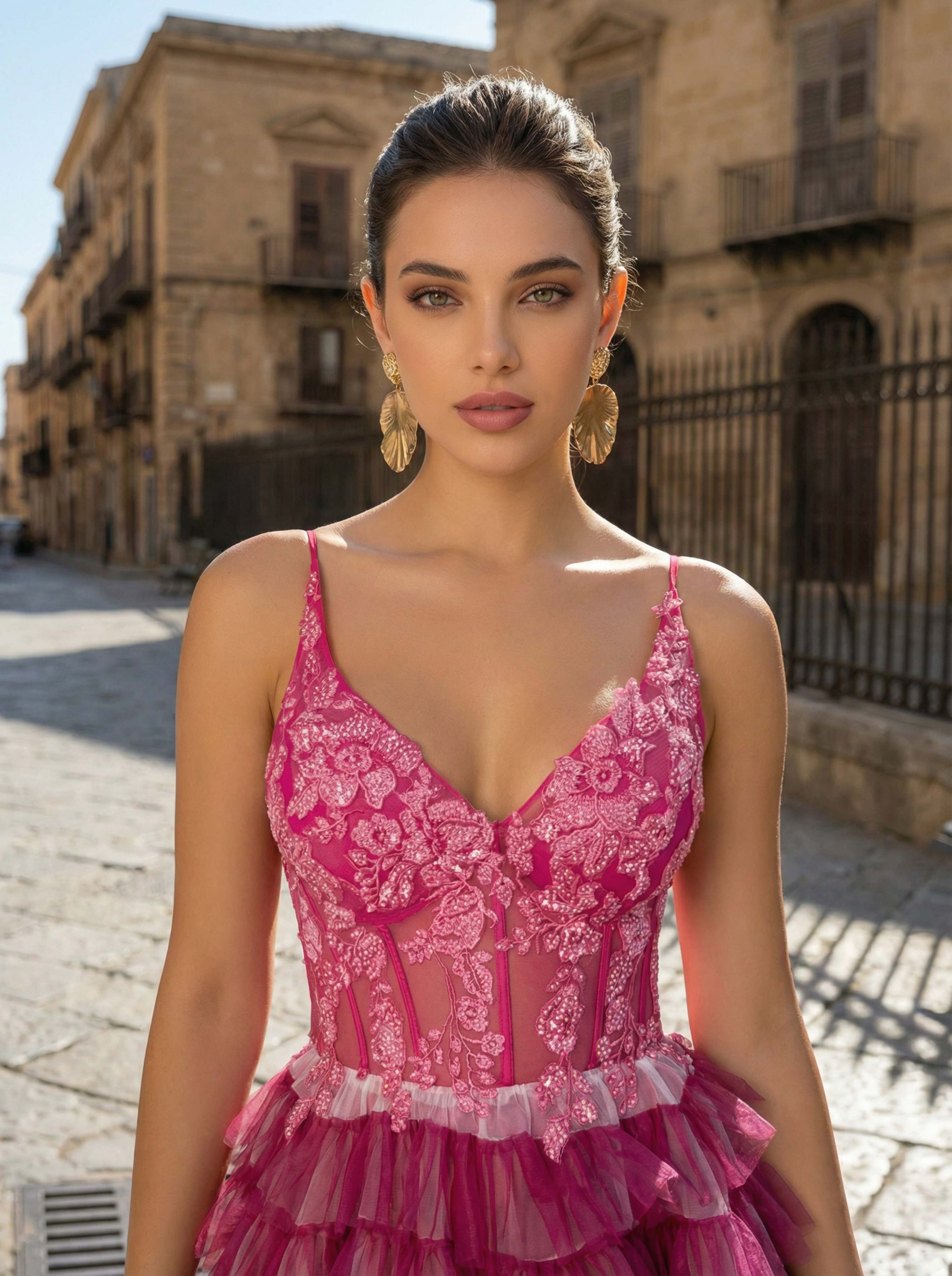 Fuchsia Sleeveless Party Dress