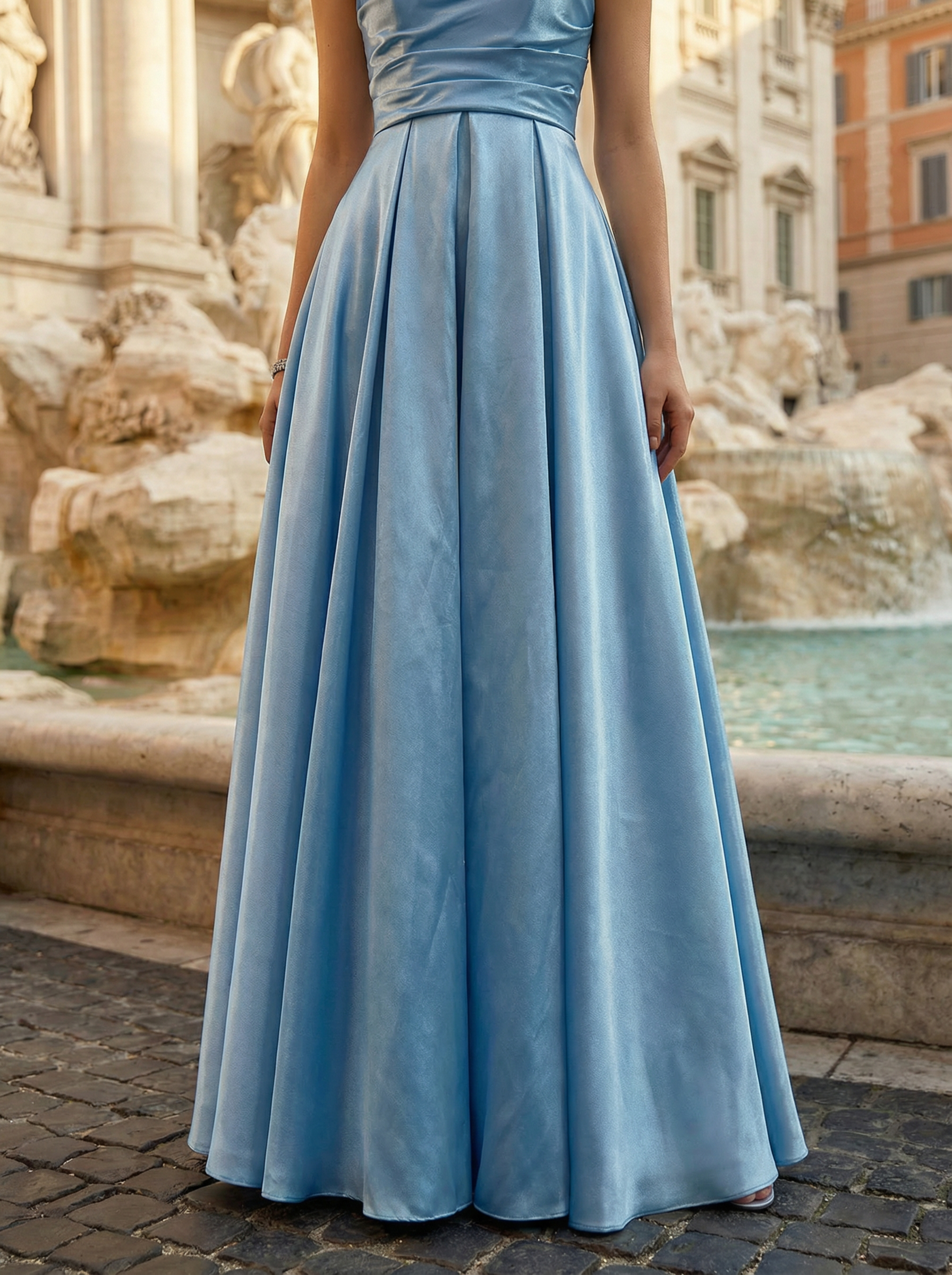 Royal Blue Beaded Spaghetti Strap Mermaid Evening Gown