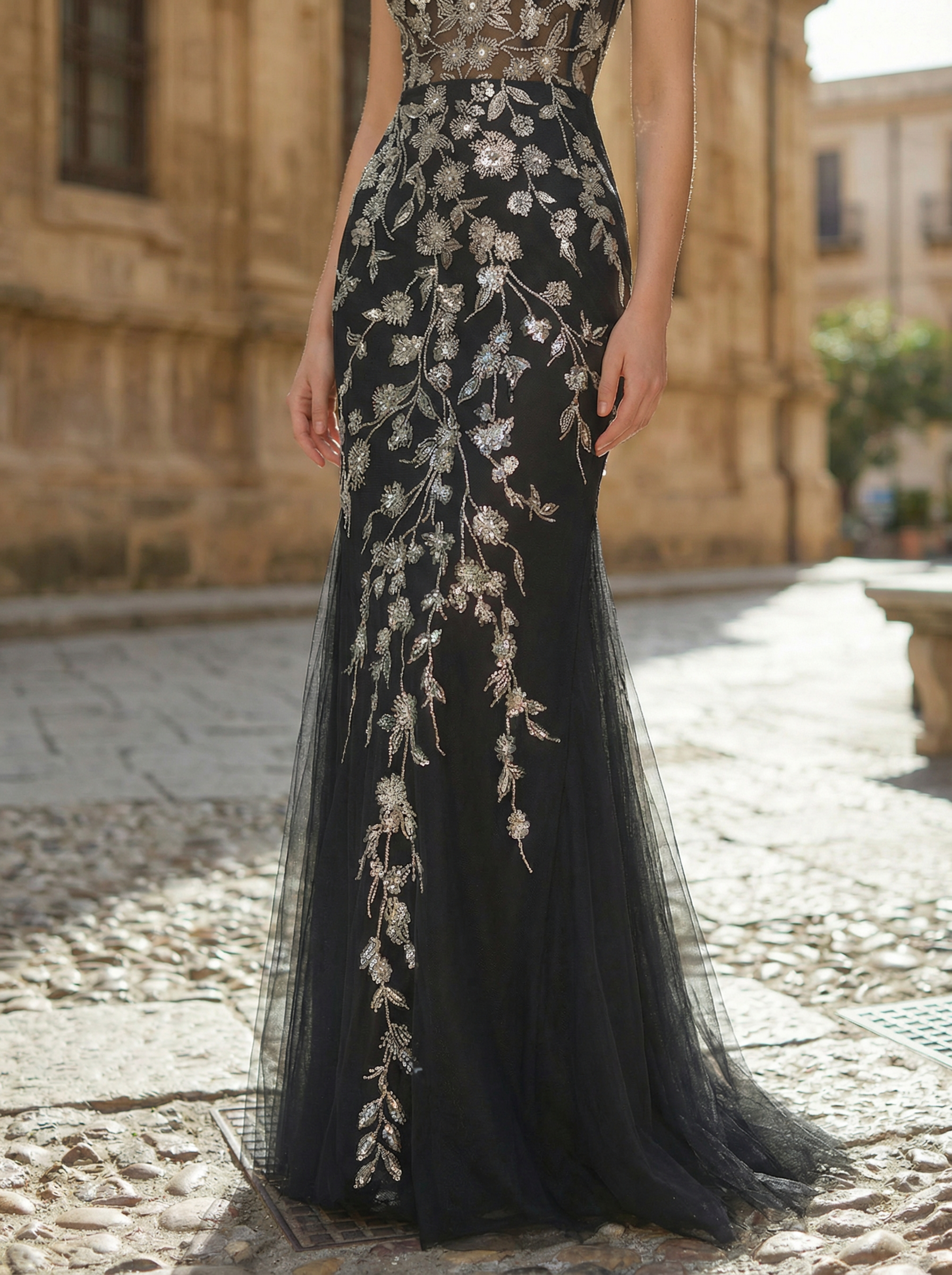 Elegant Black Mermaid Evening Gown