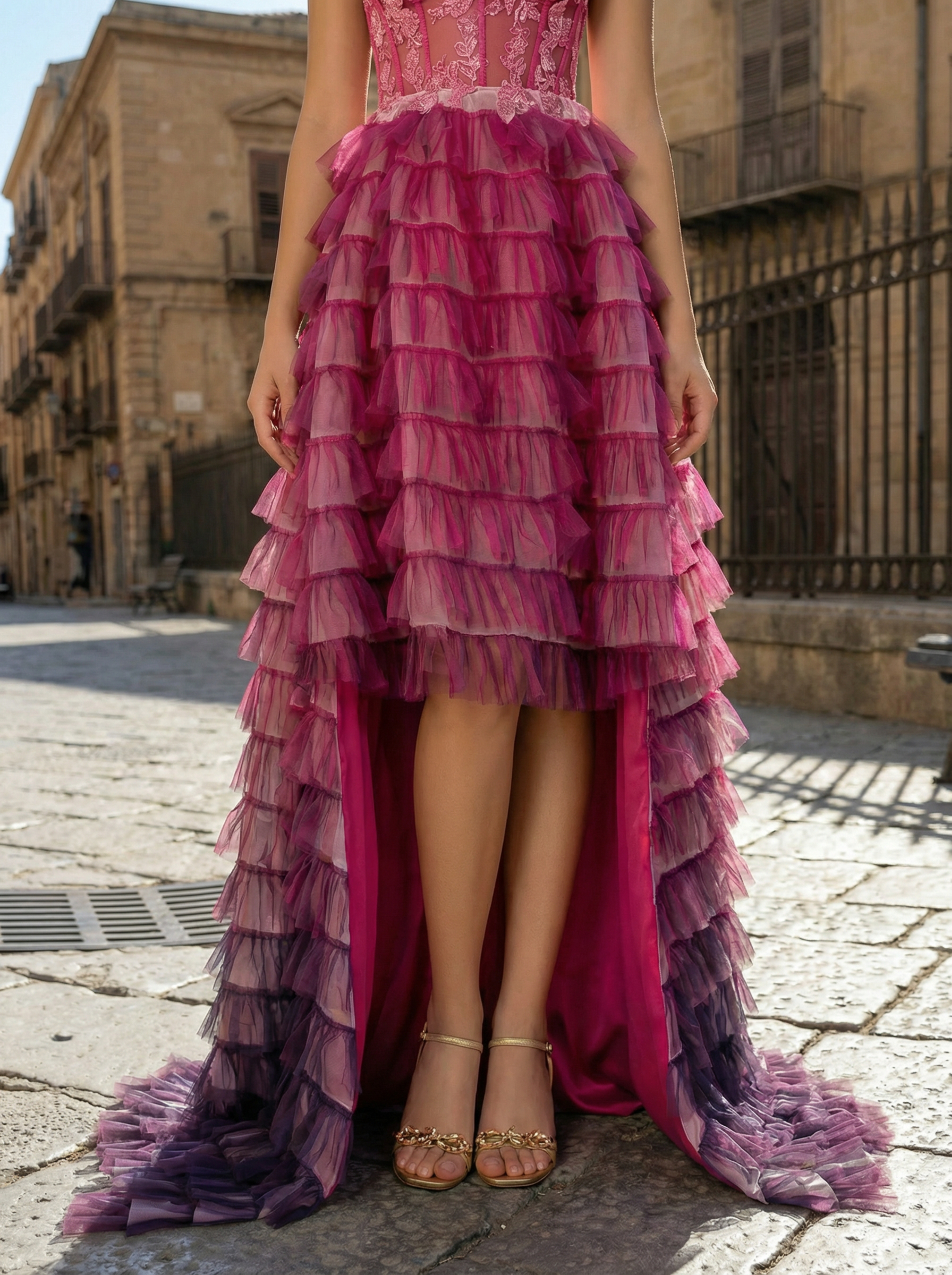 Fuchsia Sleeveless Party Dress