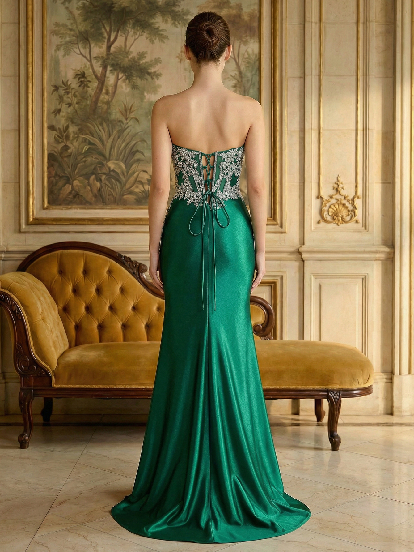 Mermaid Strapless Sleeveless Long Prom Dress With Beading