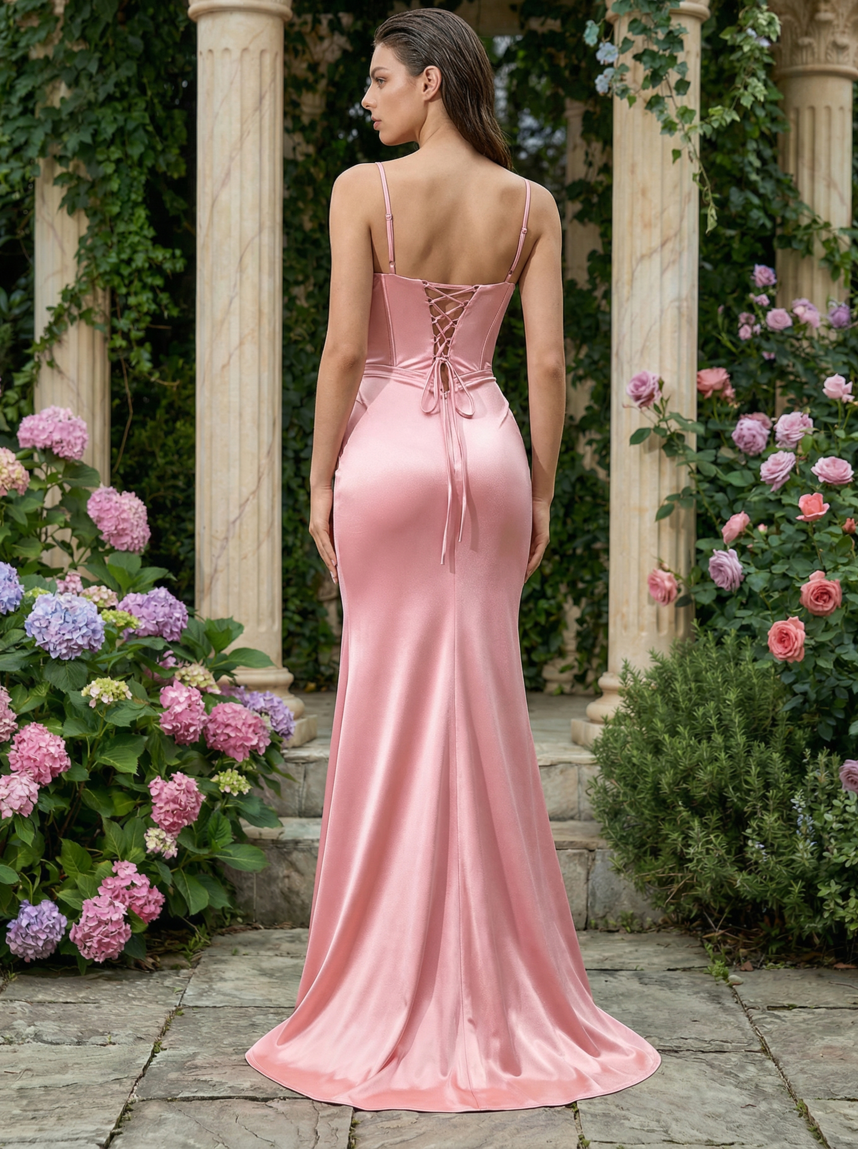 Column Sweetheart Neck Spaghetti Evening Party Dress