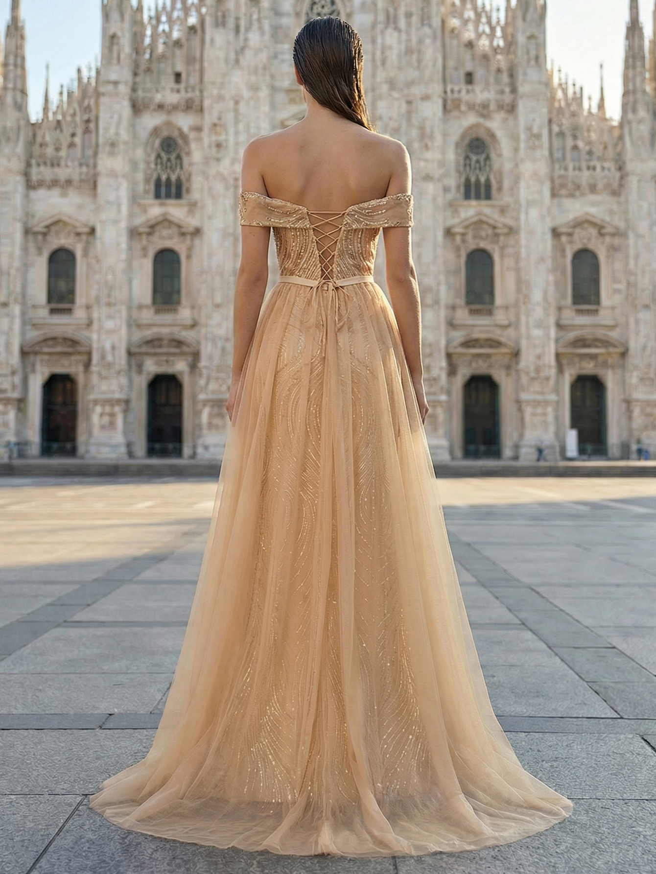 Luxury Elegant Off The Shoulder Tulle Beading Formal Evening Gown