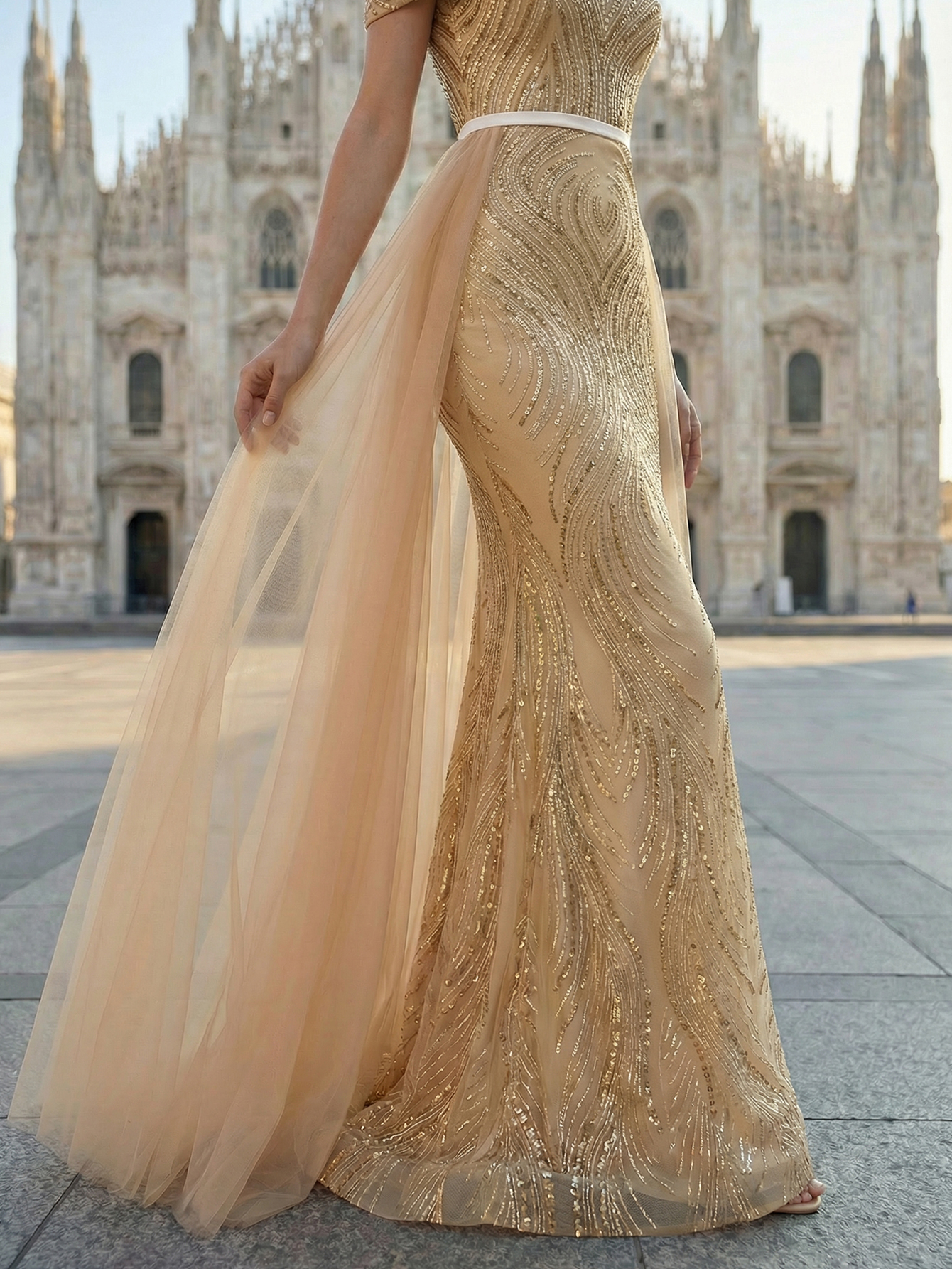 Luxury Elegant Off The Shoulder Tulle Beading Formal Evening Gown