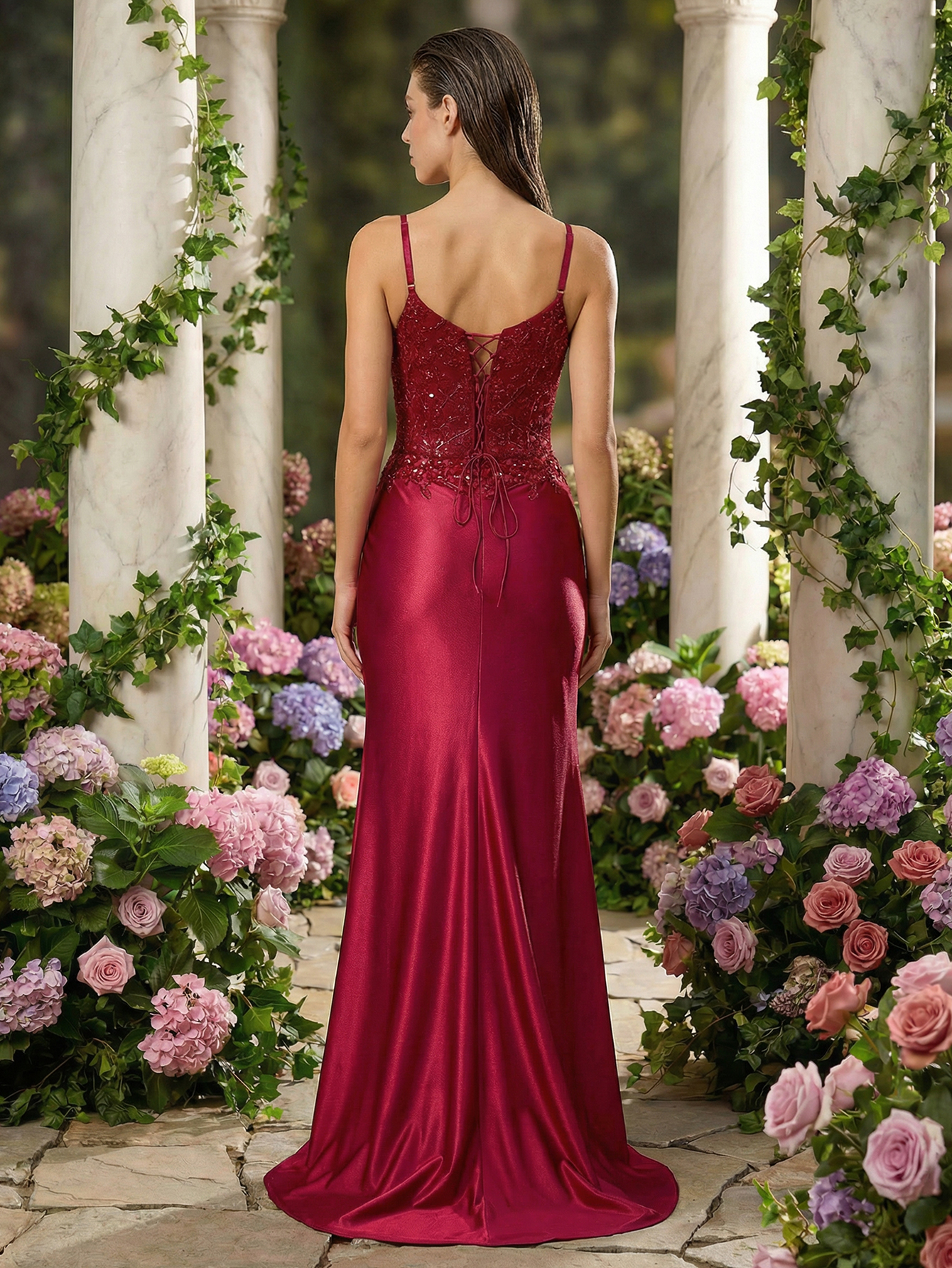 Mermaid Spaghetti Straps Long Prom Dress With Beading