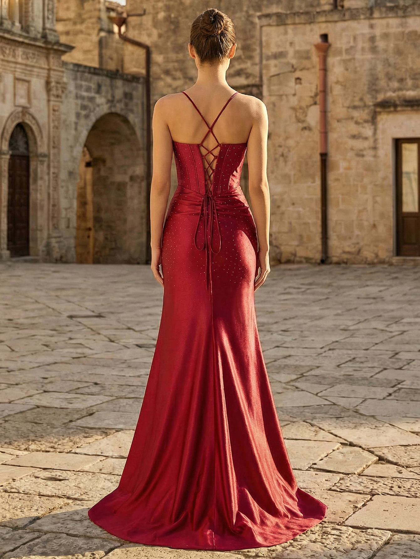 Mermaid Spaghetti Straps Prom Dress with Beading