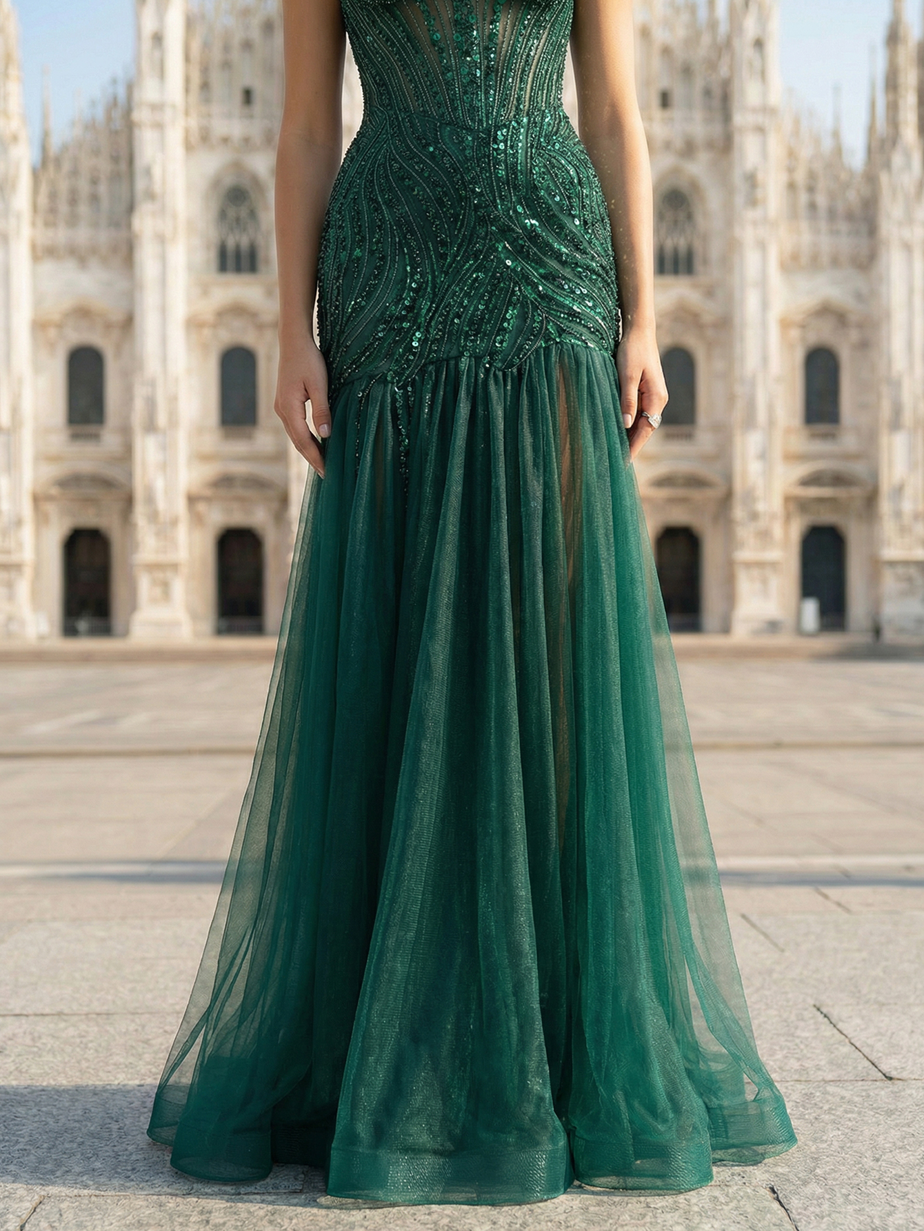 Mermaid Spaghetti Straps Sleeveless Long Prom Dress With Beading