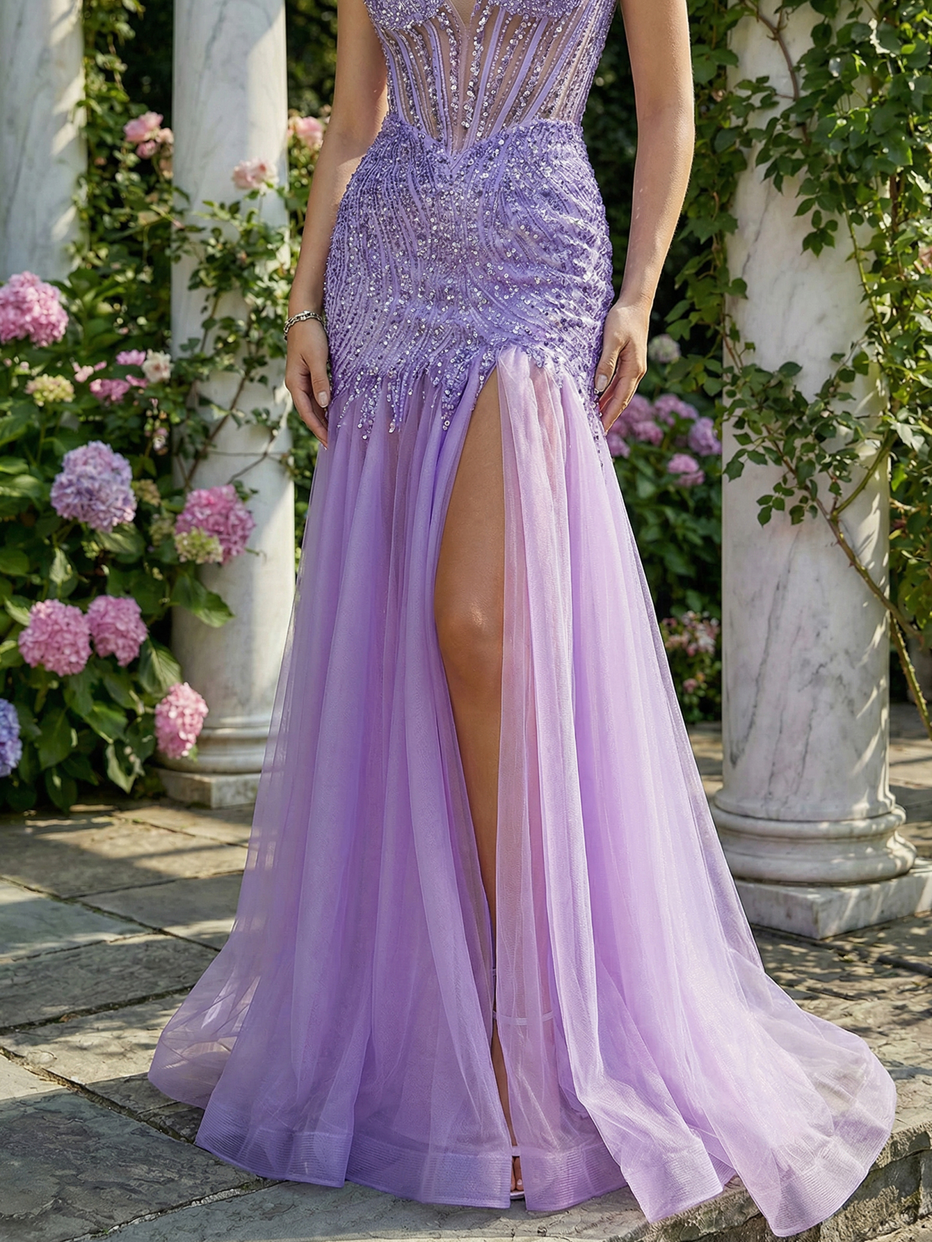 Mermaid Spaghetti Straps Sleeveless Long Prom Dress With Beading