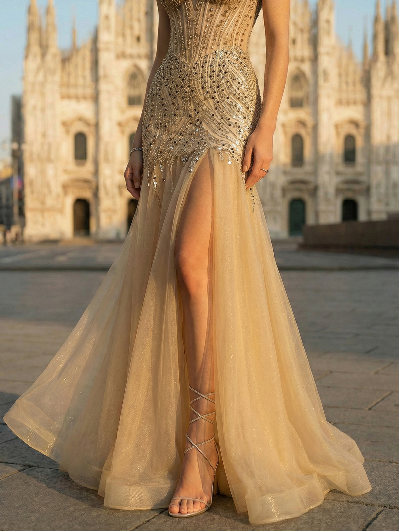 Mermaid Spaghetti Straps Sleeveless Long Prom Dress With Beading