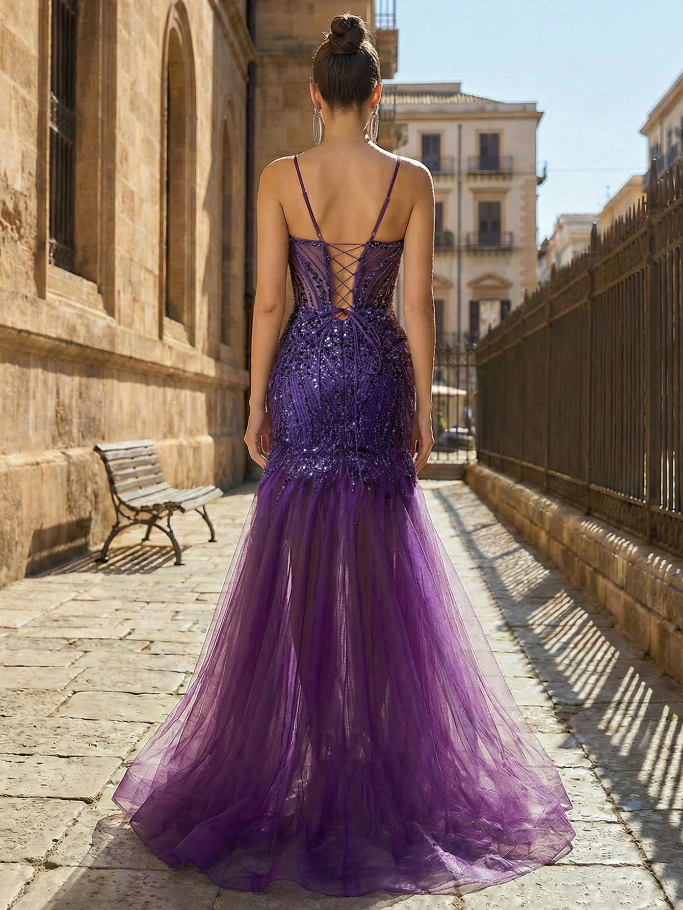 Mermaid Spaghetti Straps Sleeveless Long Prom Dress with Beading