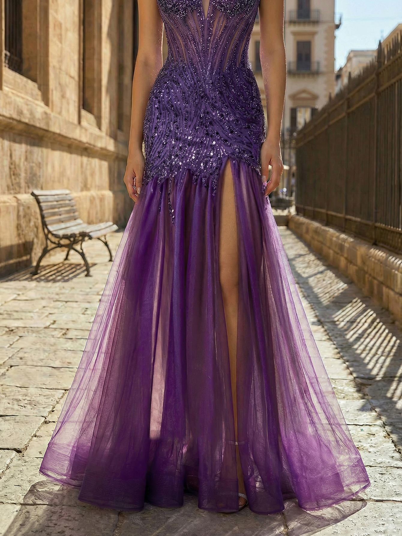 Mermaid Spaghetti Straps Sleeveless Long Prom Dress with Beading