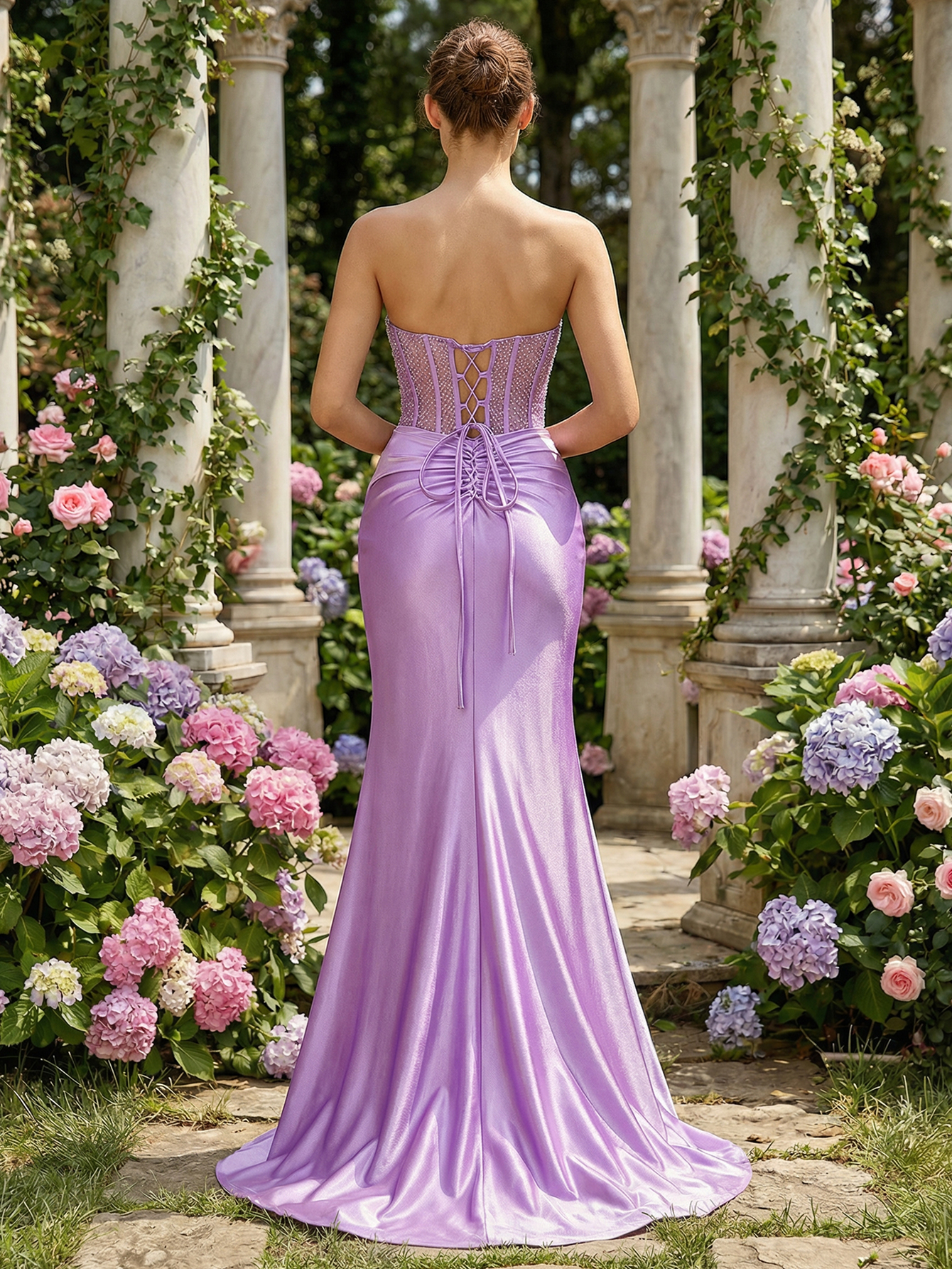 Mermaid Strapless Sleeveless Long Prom Dress with Beading