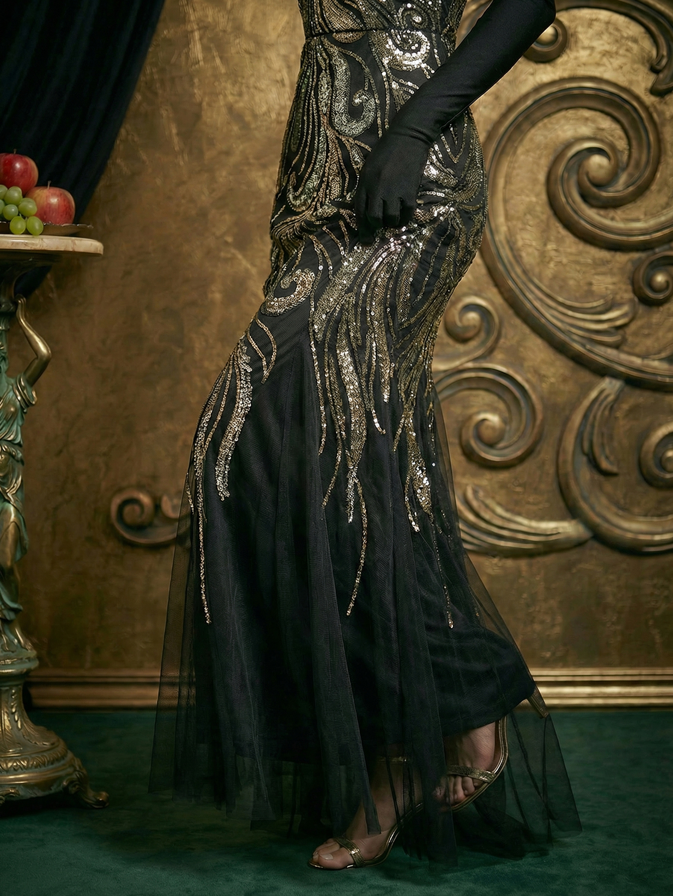 Sheath V Neck Beaded Gatsby 1920s Dress