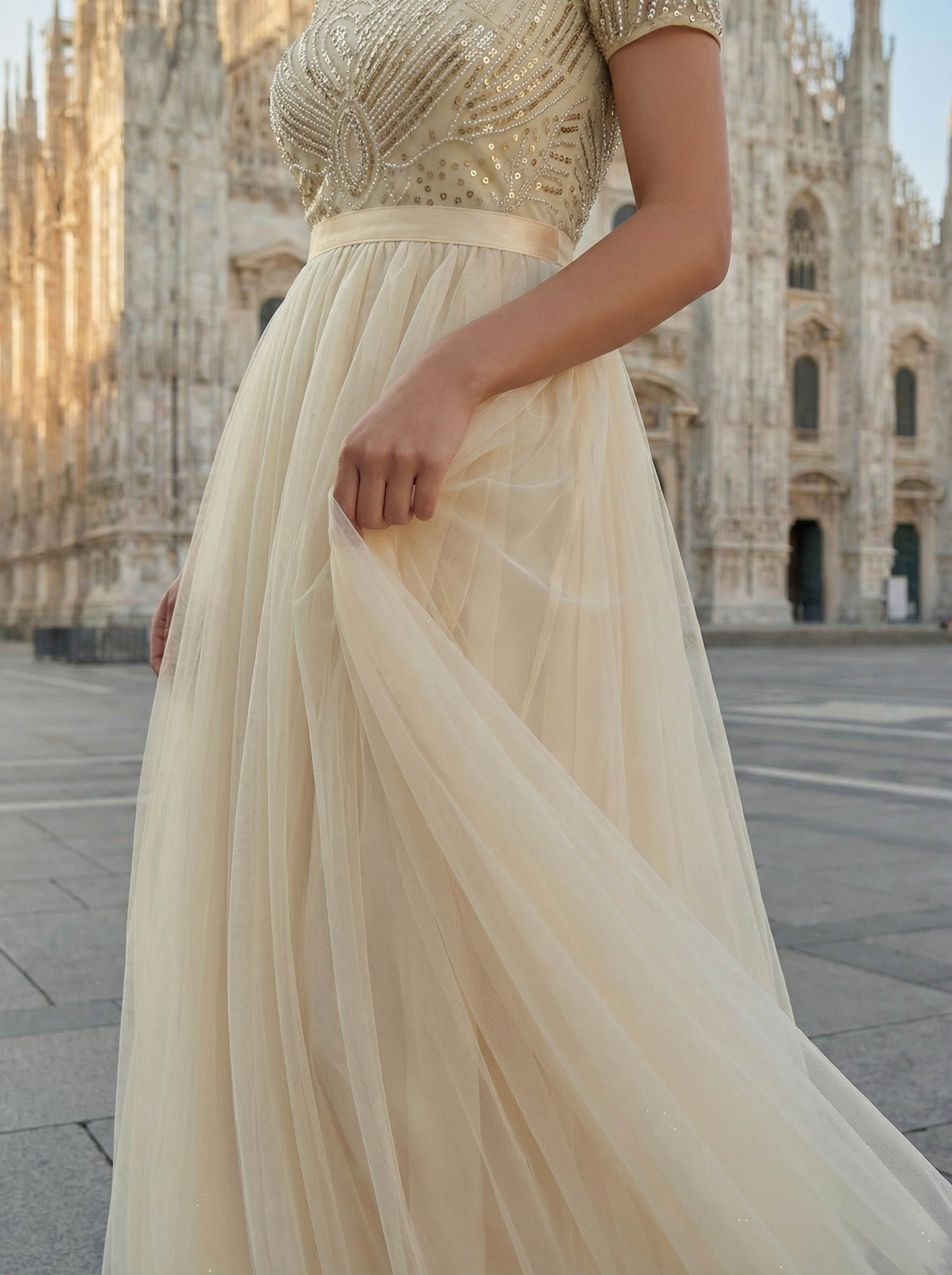 Charming A-line Pleated Long Evening Dresses With Beading