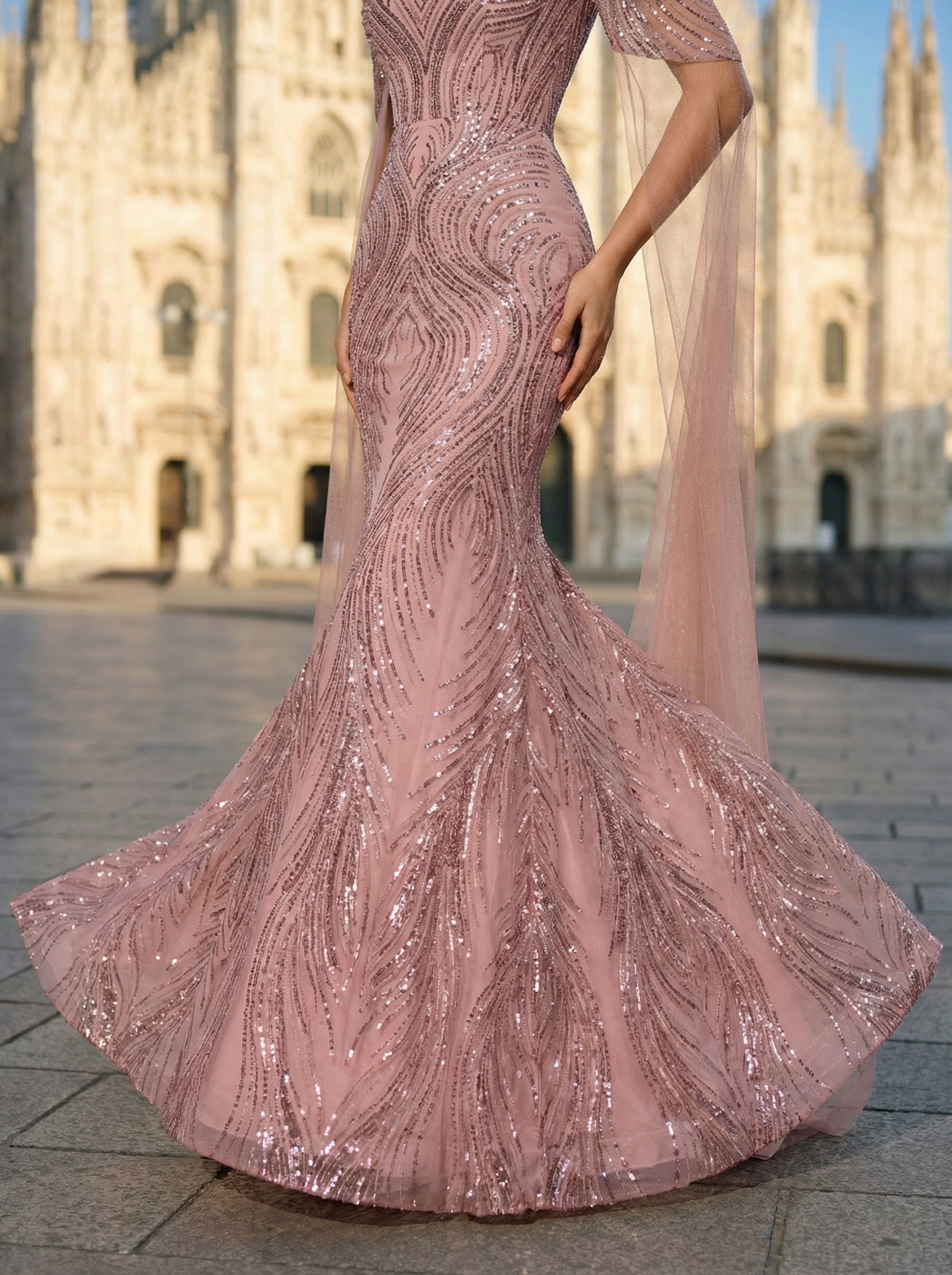 Charming A-Line V-Neck Sequins Tulle Long Prom Dresses