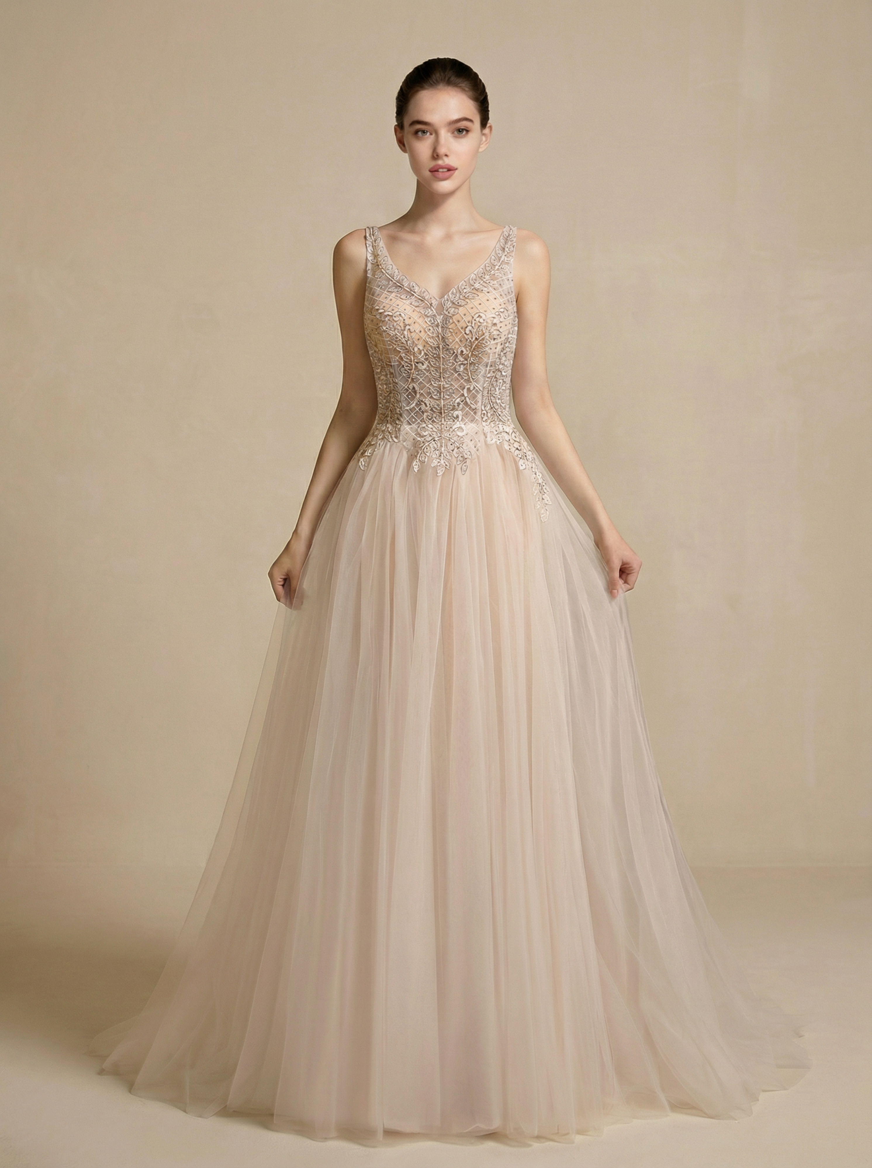 Flowy Chiffon A-Line Wedding Dress for Beach Weddings
