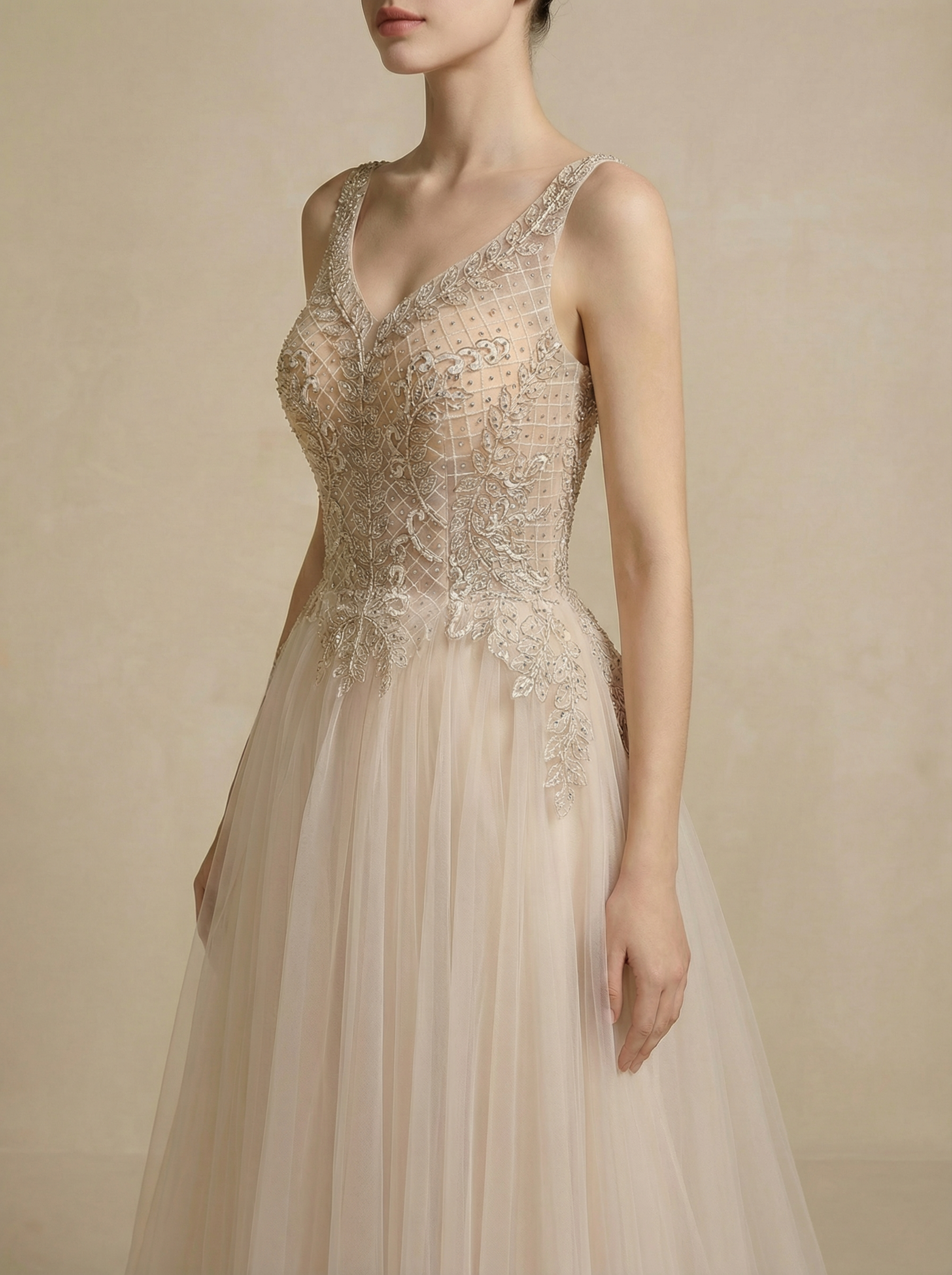 Flowy Chiffon A-Line Wedding Dress for Beach Weddings