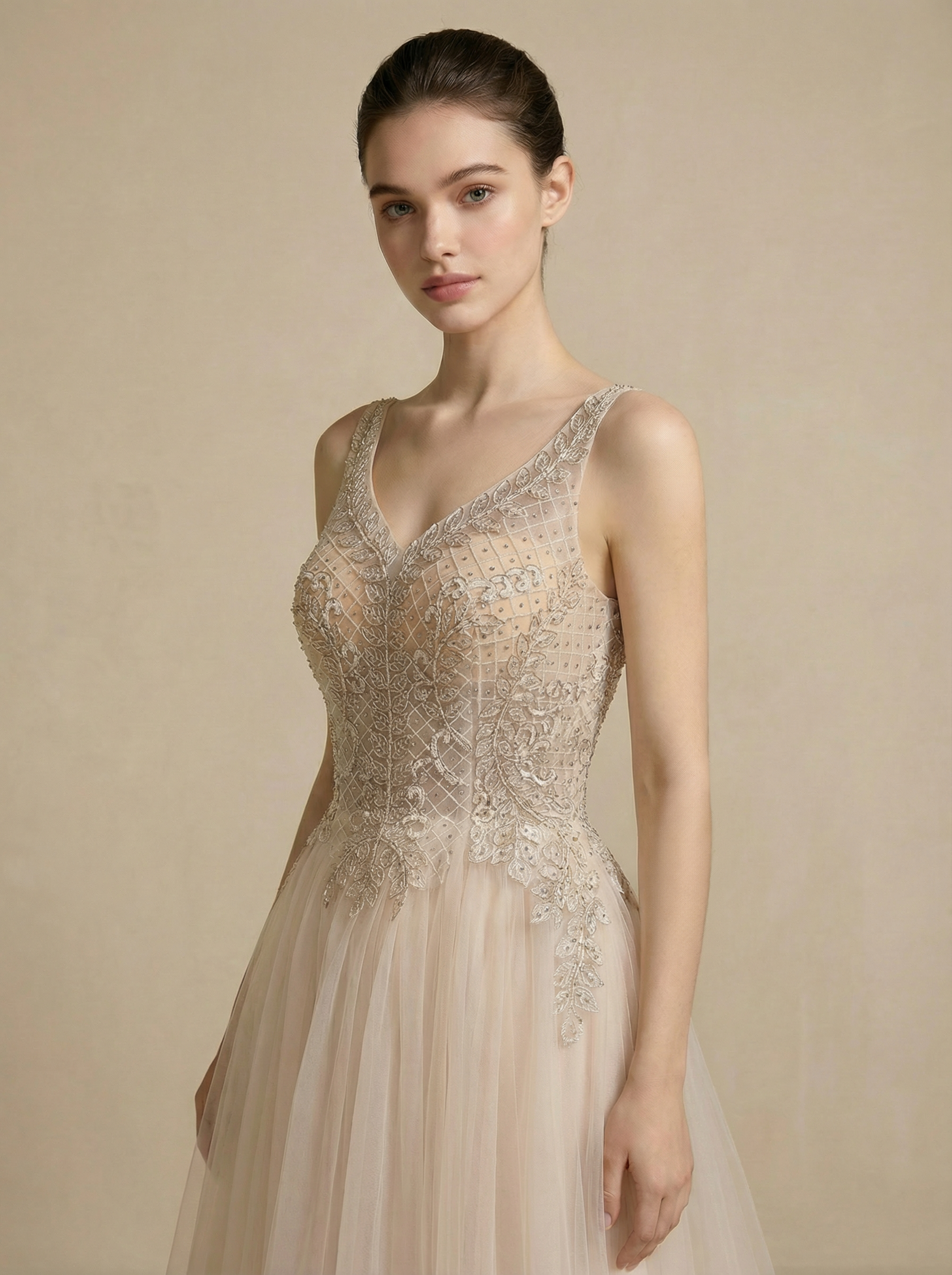 Flowy Chiffon A-Line Wedding Dress for Beach Weddings