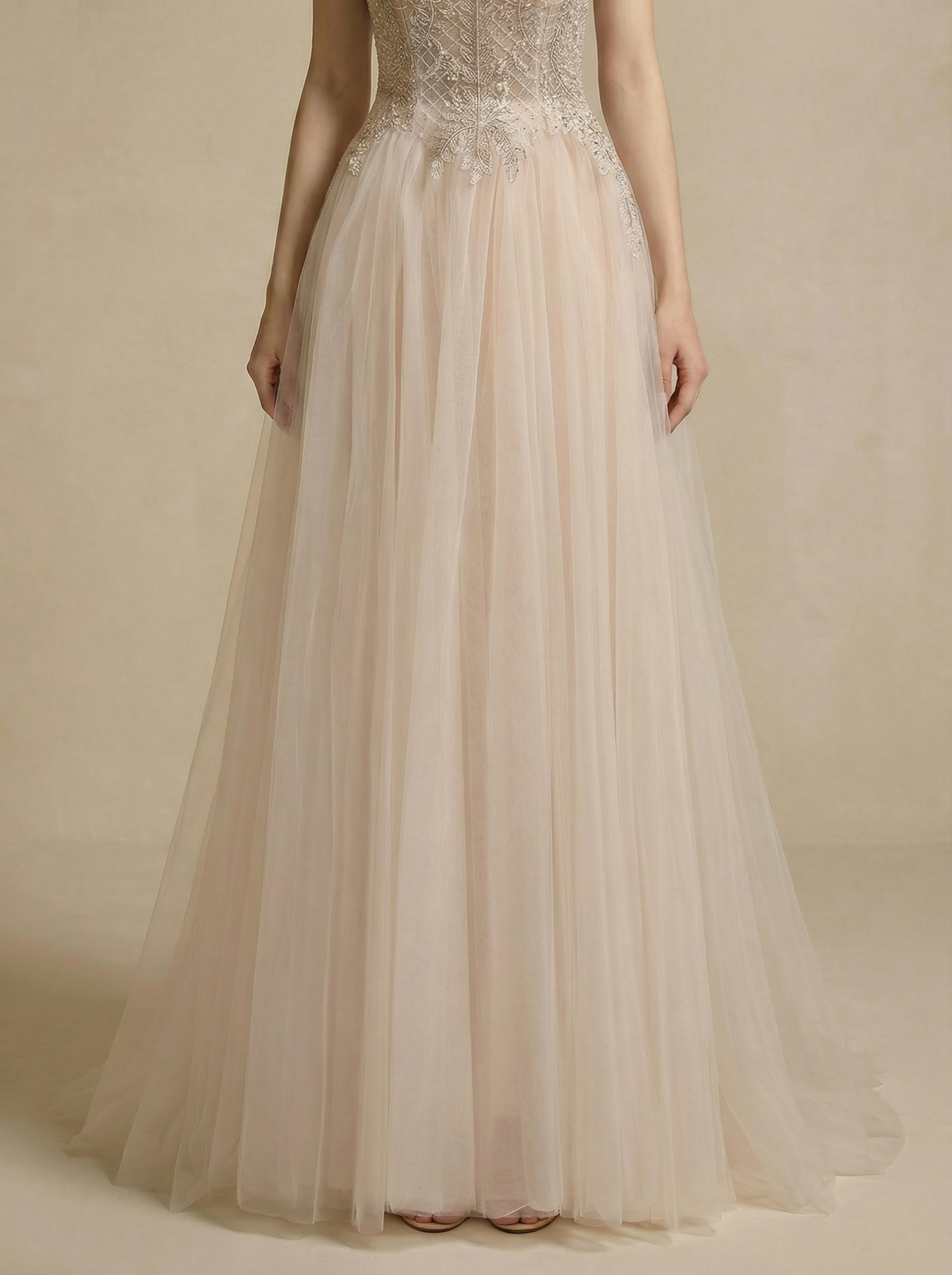 Flowy Chiffon A-Line Wedding Dress for Beach Weddings