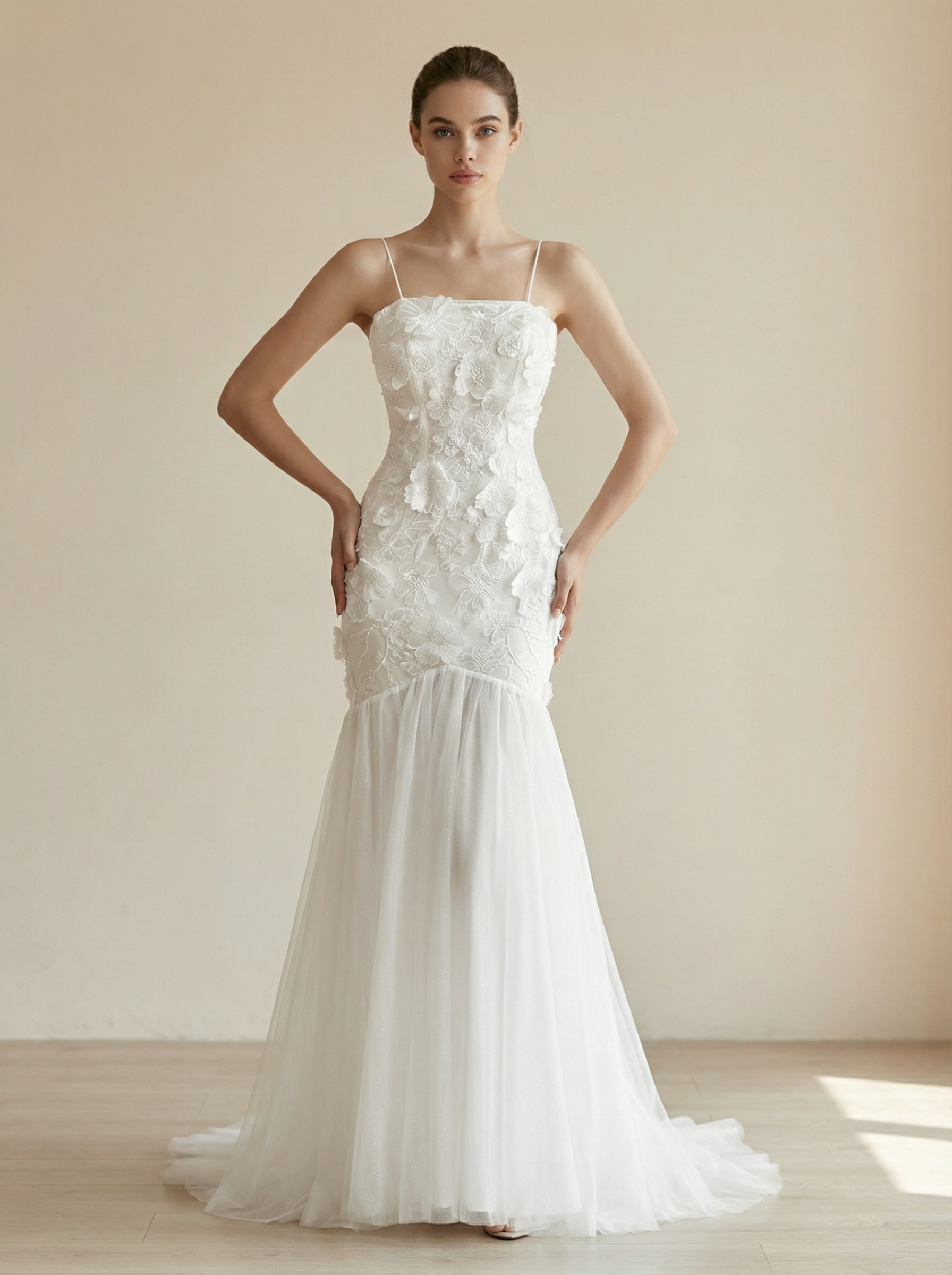 Elegant Mermaid Wedding Dress with Sweep Train