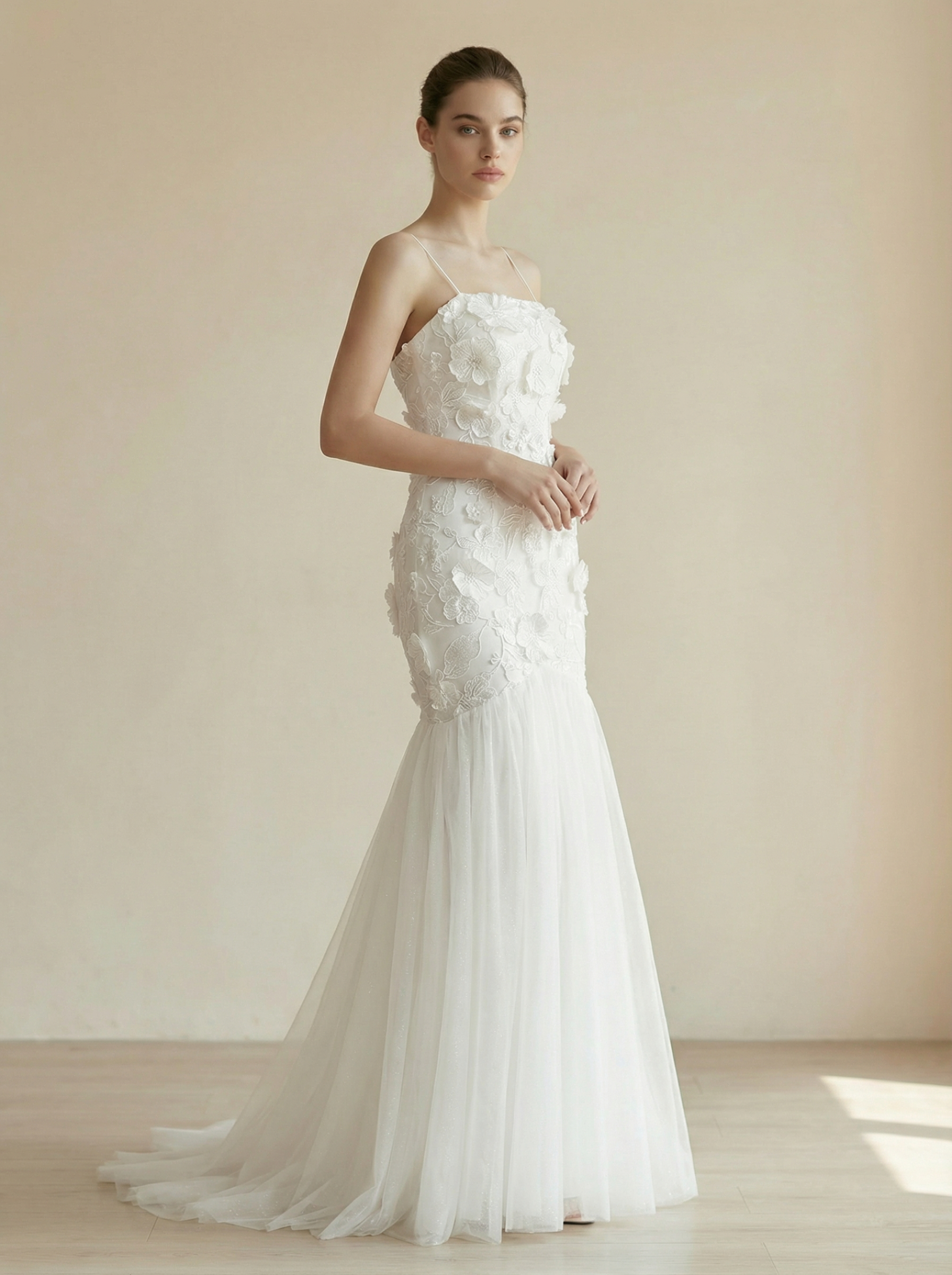 Elegant Mermaid Wedding Dress with Sweep Train
