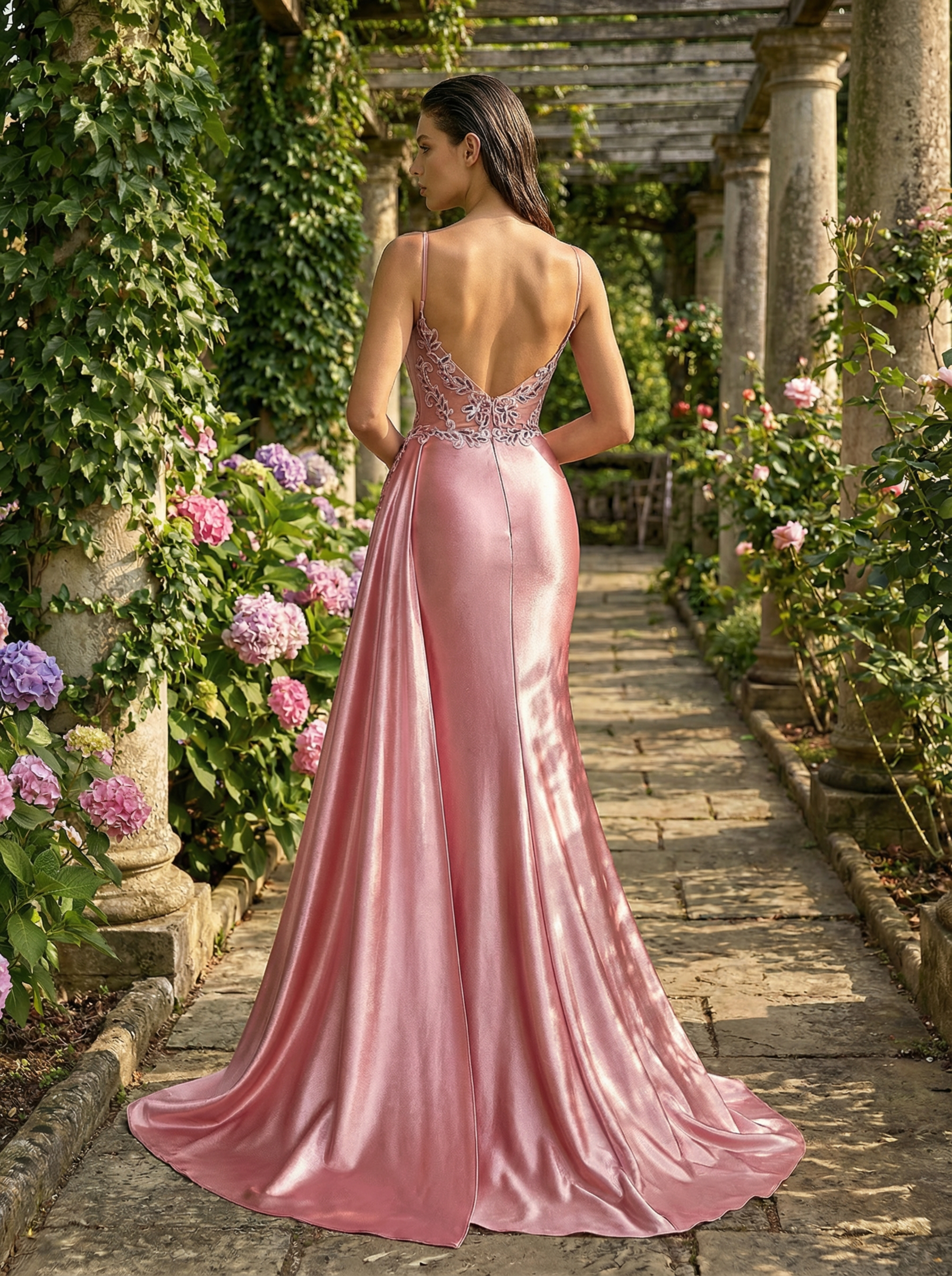 Sexy Lace Spaghetti Strap Sequin Mermaid Dress, Dazzling and Glamorous