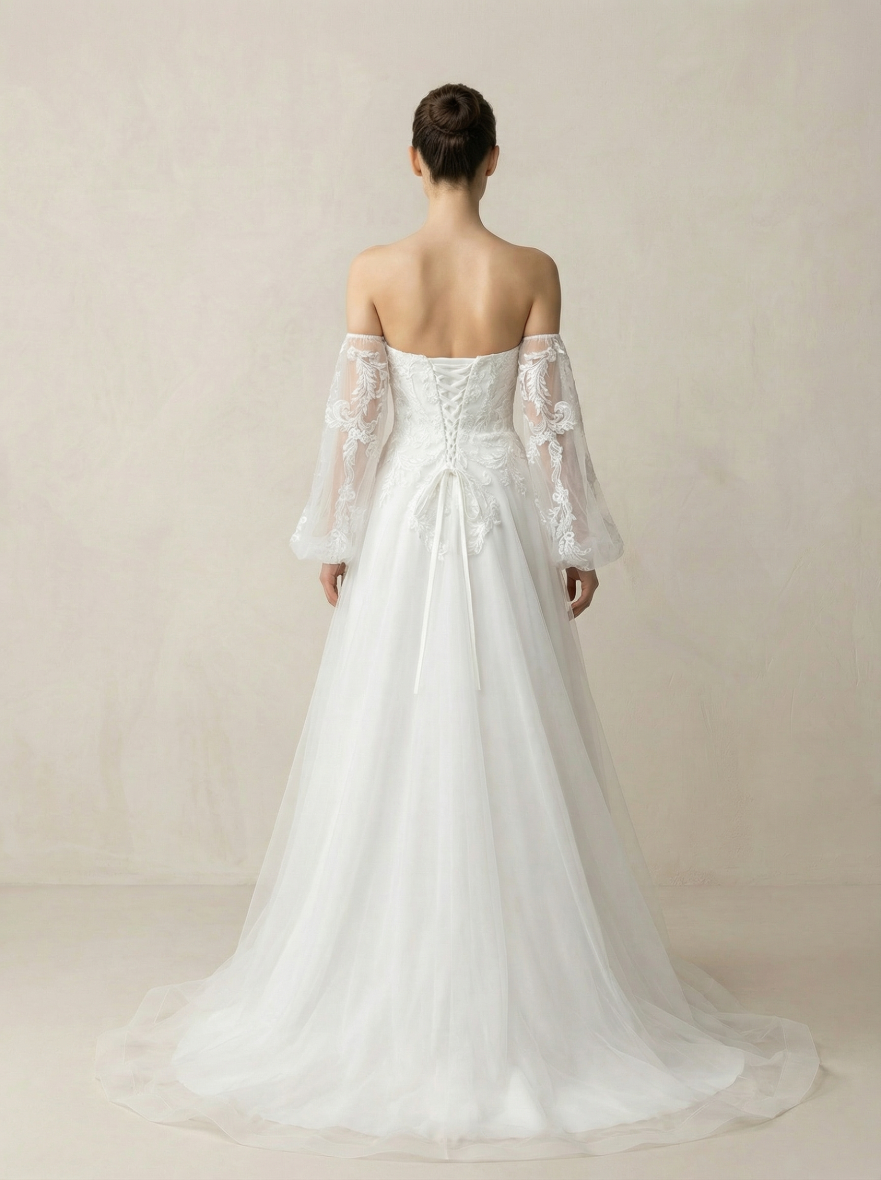 Luxury Full-Lace Embroidered Slim Fit Bridal Gown