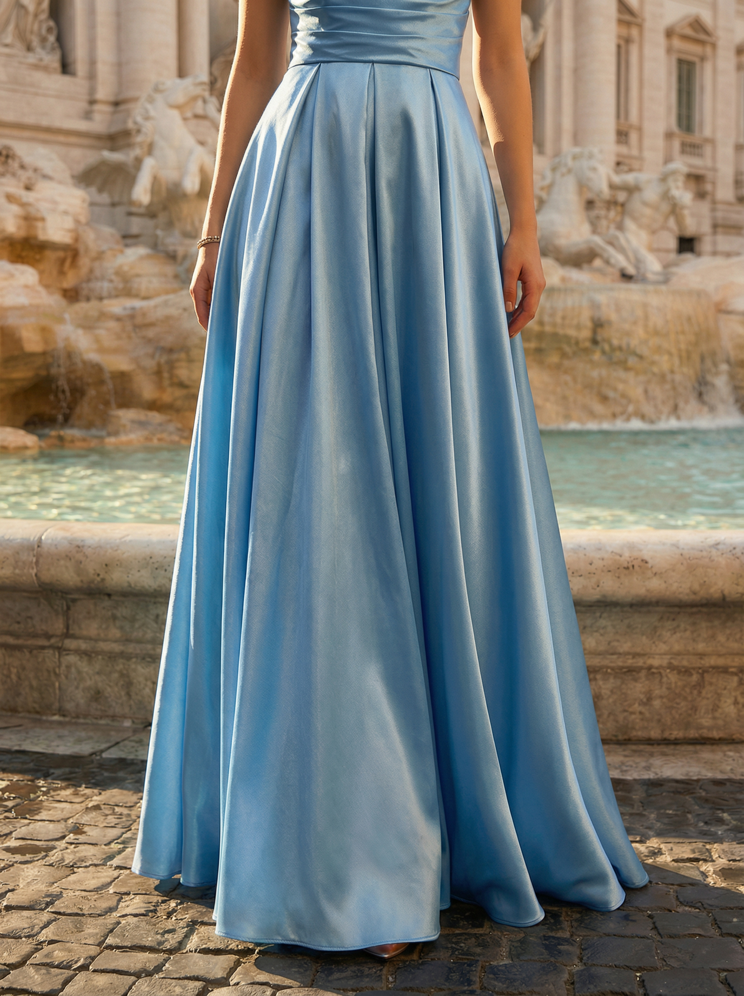 Royal Blue Beaded Spaghetti Strap Mermaid Evening Gown