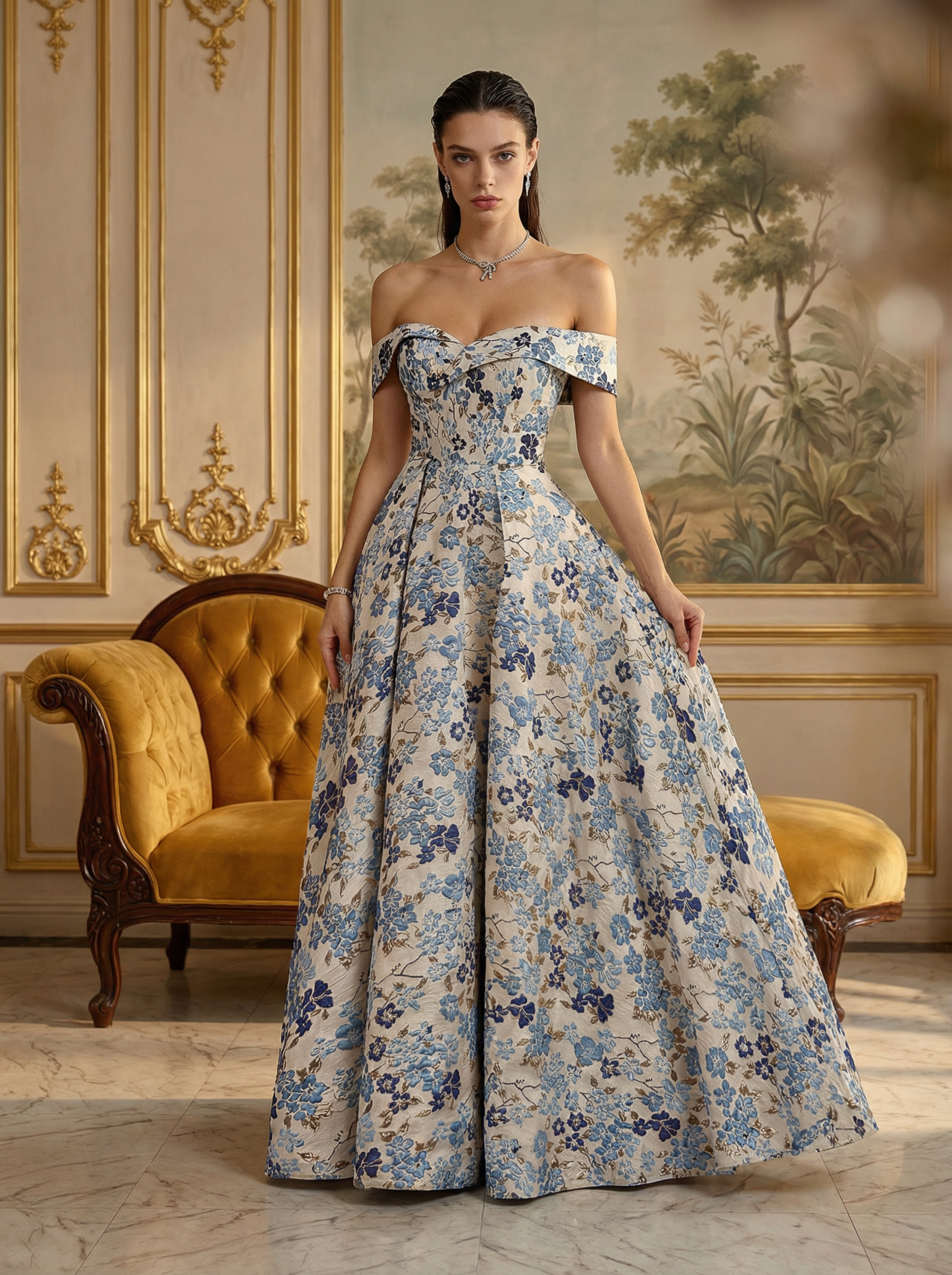 Simple One Shoulder Beaded Blue Satin Prom Dress in Blue - Elegant Formal Dress
