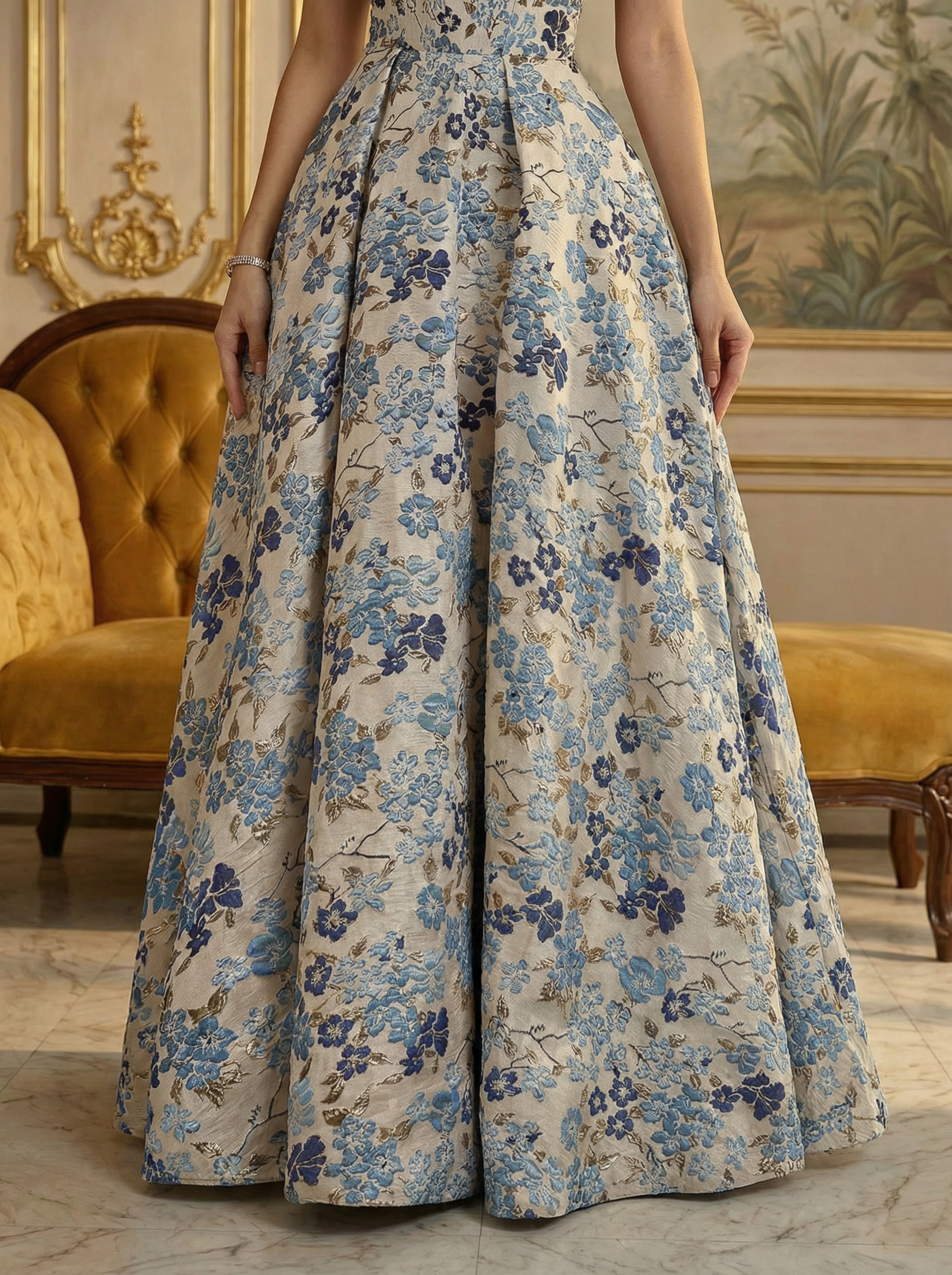 Simple One Shoulder Beaded Blue Satin Prom Dress