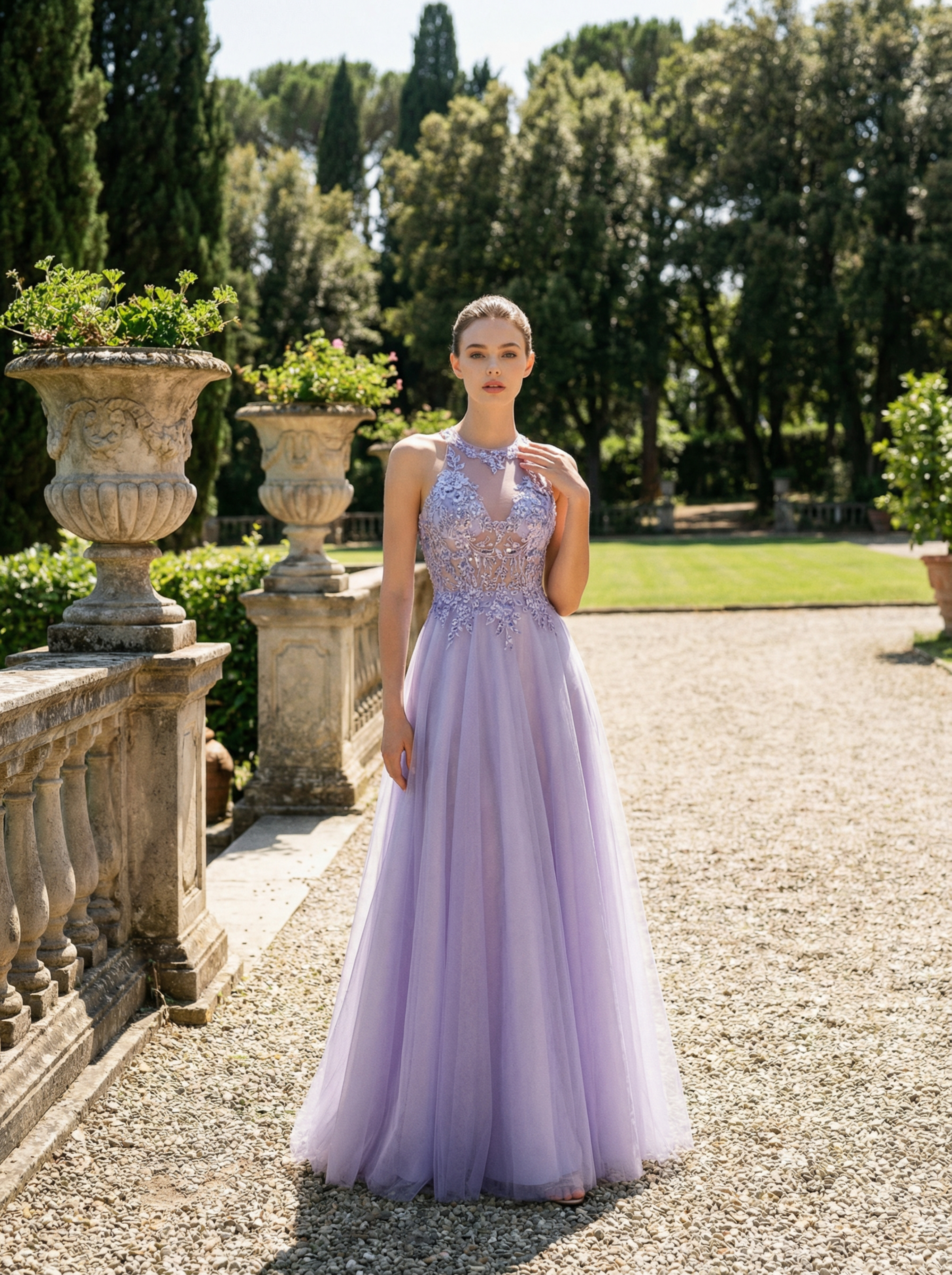 Spaghetti Straps Mermaid Evening Dress with Beading in Lilac - Prom Dress
