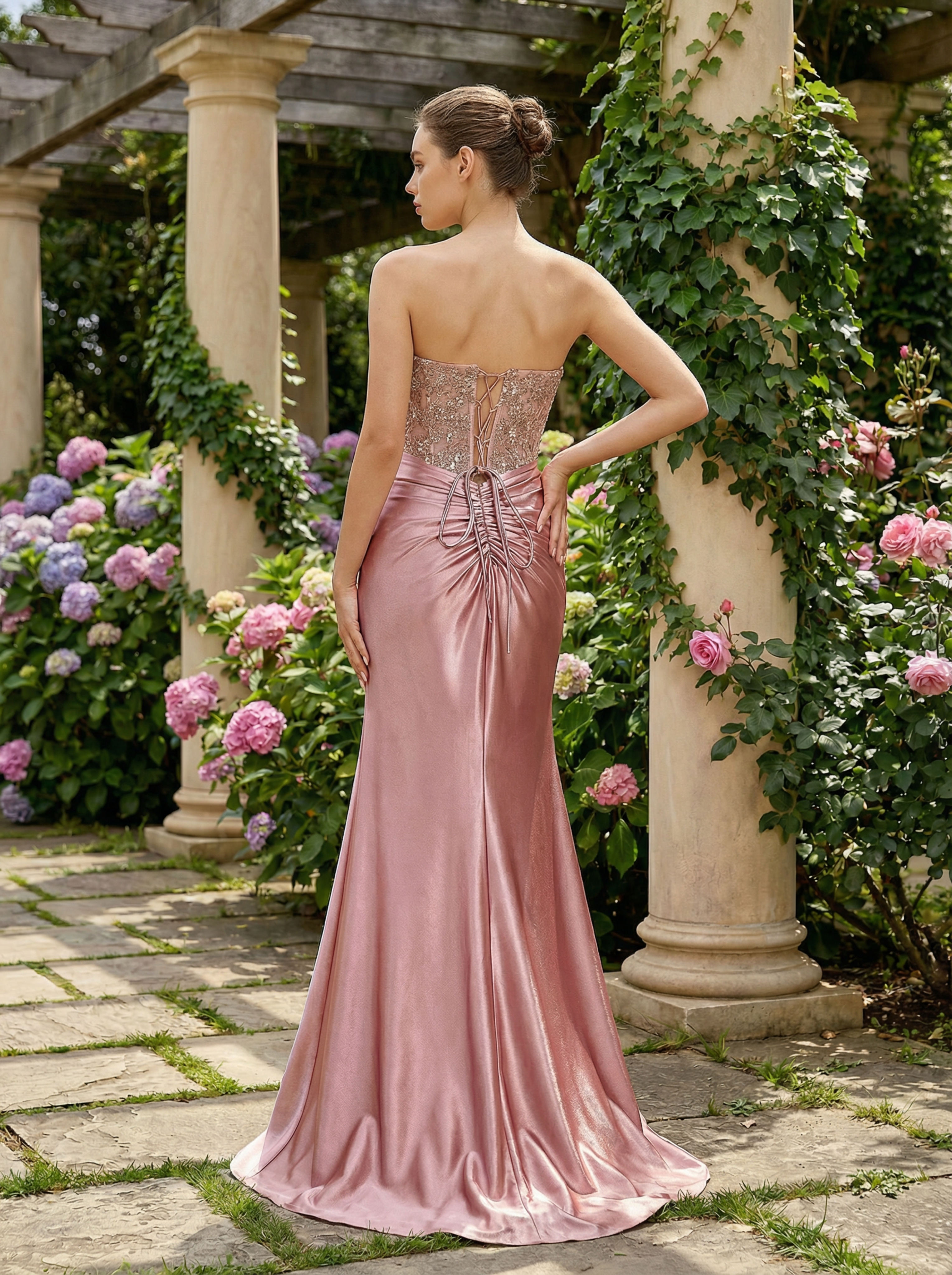 Modecrush column Applique Sweetheart Neck Beaded Sheath Prom Party Dresses