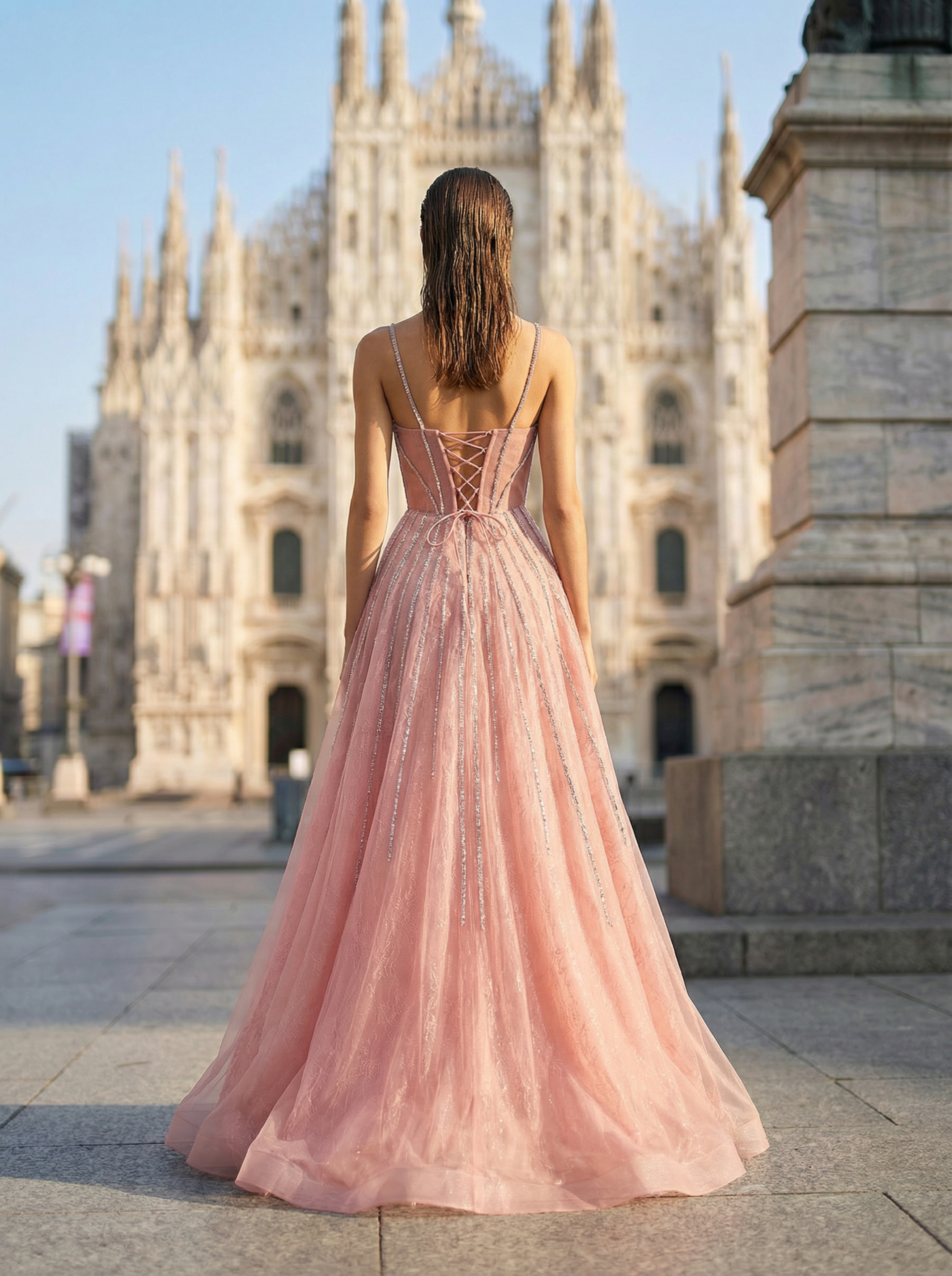 Stunning Champagne Beaded Mermaid Gown with Illusion Neckline