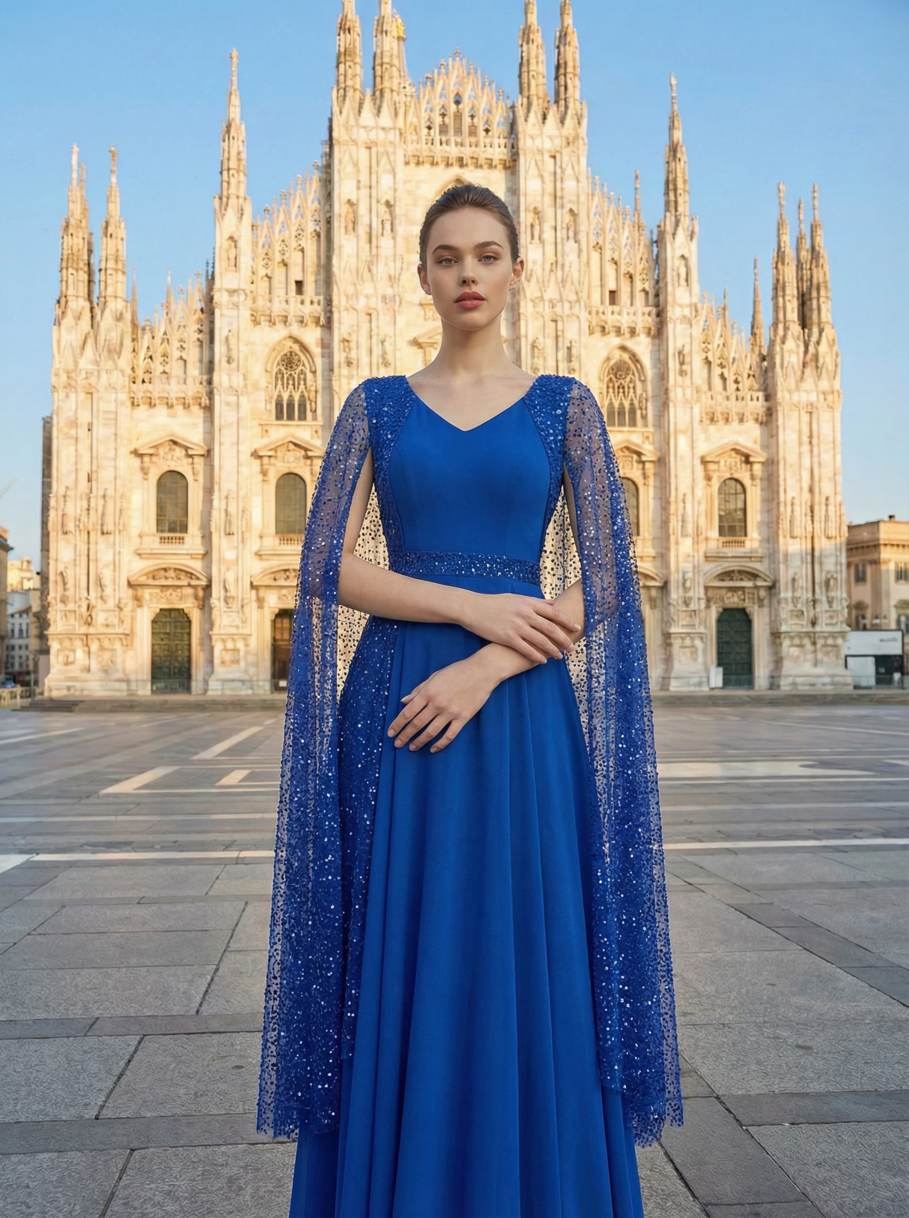 Stunning Royal Blue Beaded Sequin Mermaid Gown