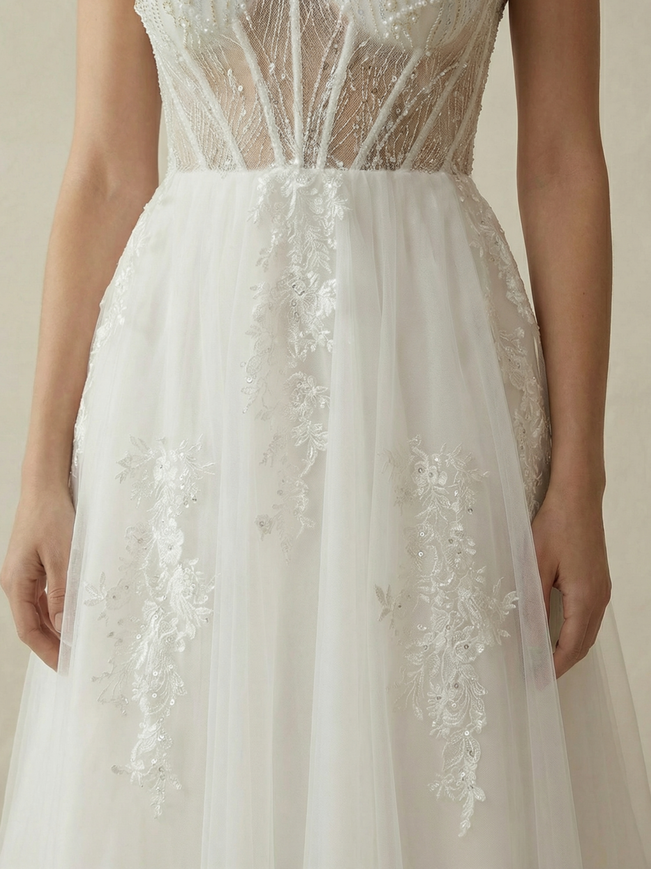 Shimmering Beaded Sweetheart Tulle A-Line Wedding Dress