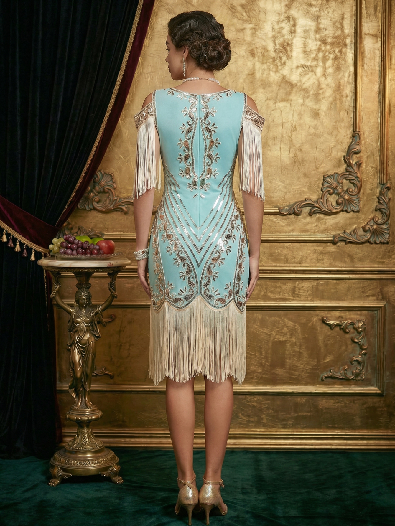 Gatsby 1920s Dress with Sequins and Fringes