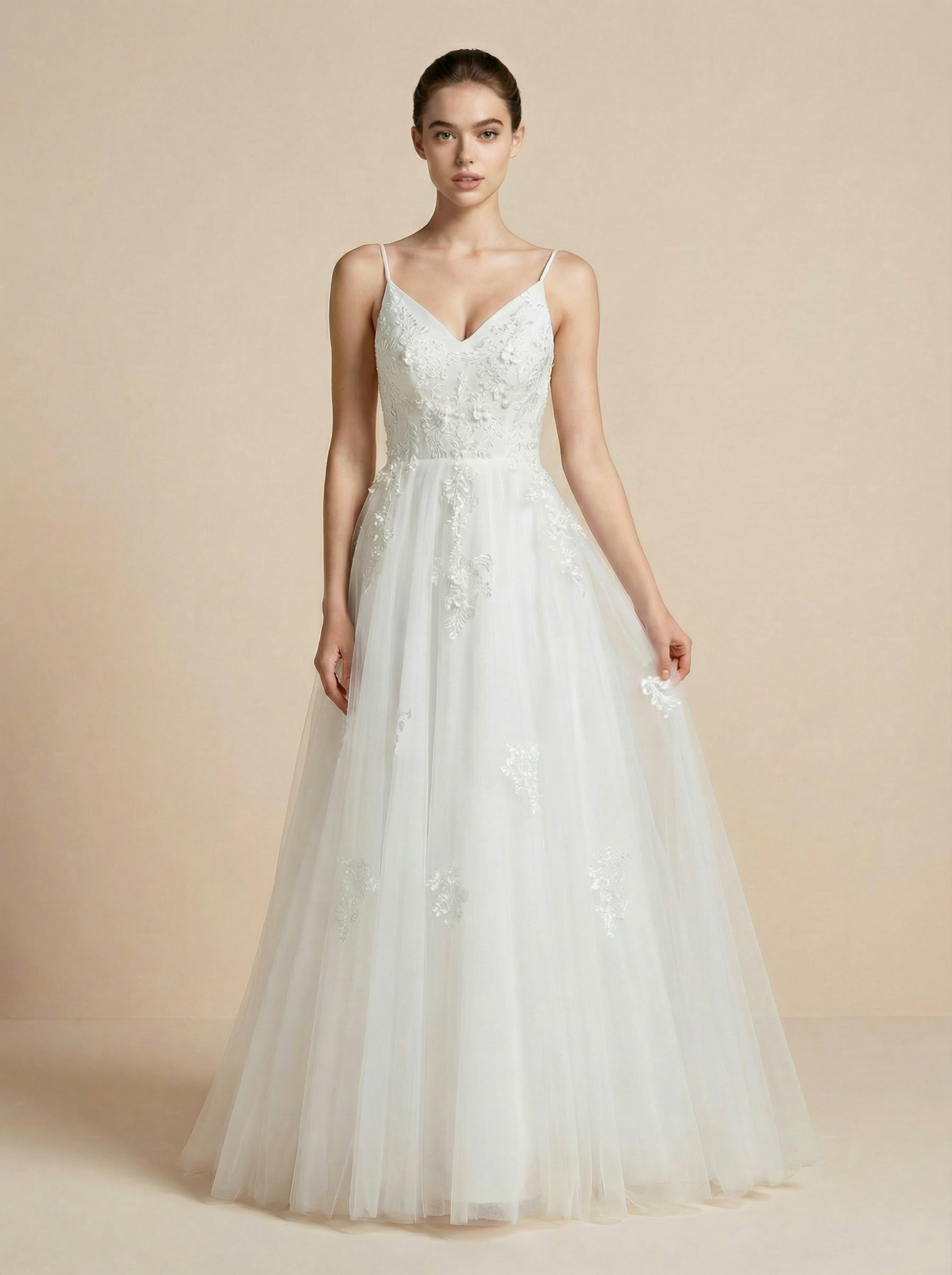 White Pearl Beaded Mesh Mermaid Wedding Dress