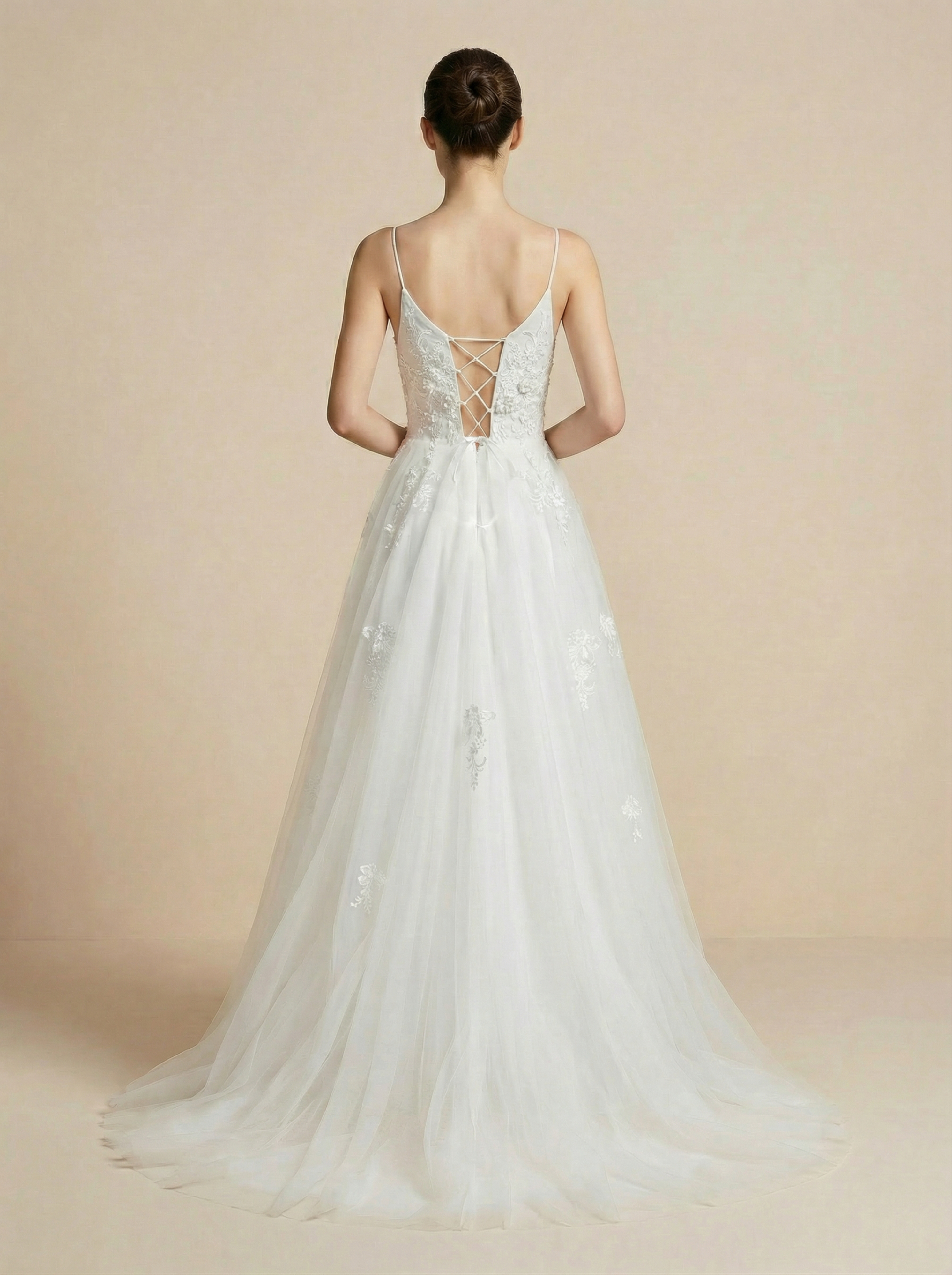 White Pearl Beaded Mesh Mermaid Wedding Dress