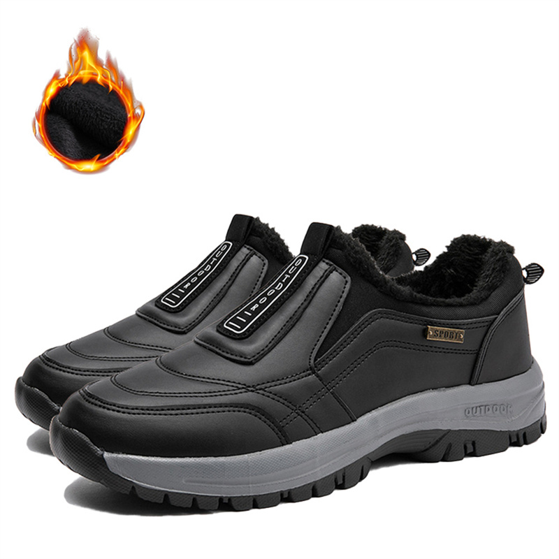 ⏰Limited Time 60% OFF🛒 Men's Orthopedic Slip-On Winter Walking Shoes - Fleece-Lined, Waterproof & Anti-Slip Rubber Sole