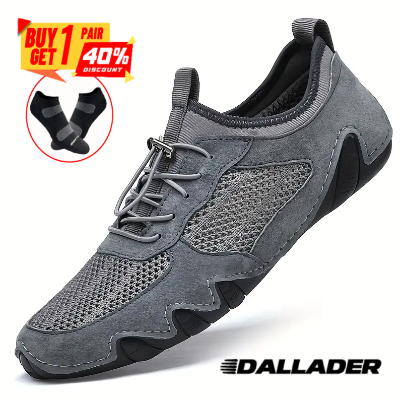 Men's Leather Breathable Mesh Sneakers