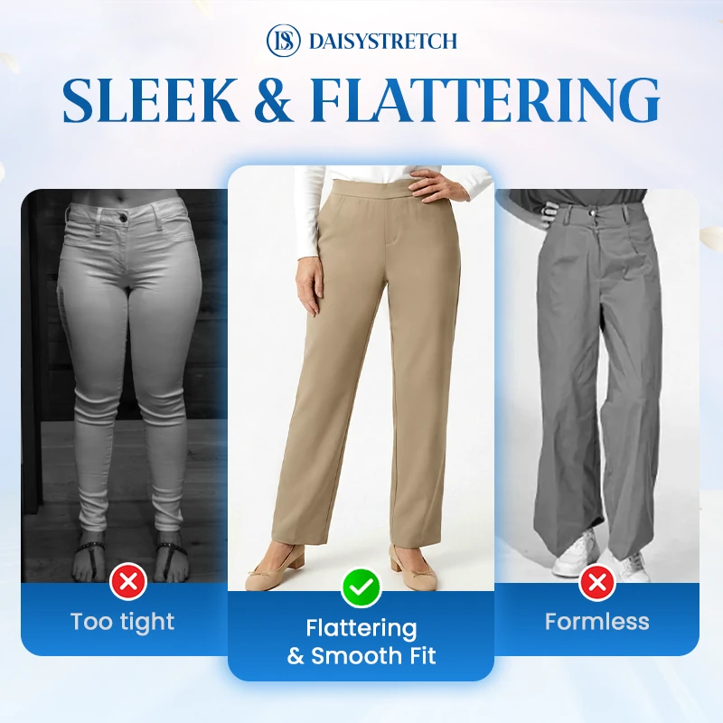 DaisyStretch - High Rise Ice Silk Stretch Pull-on Pants