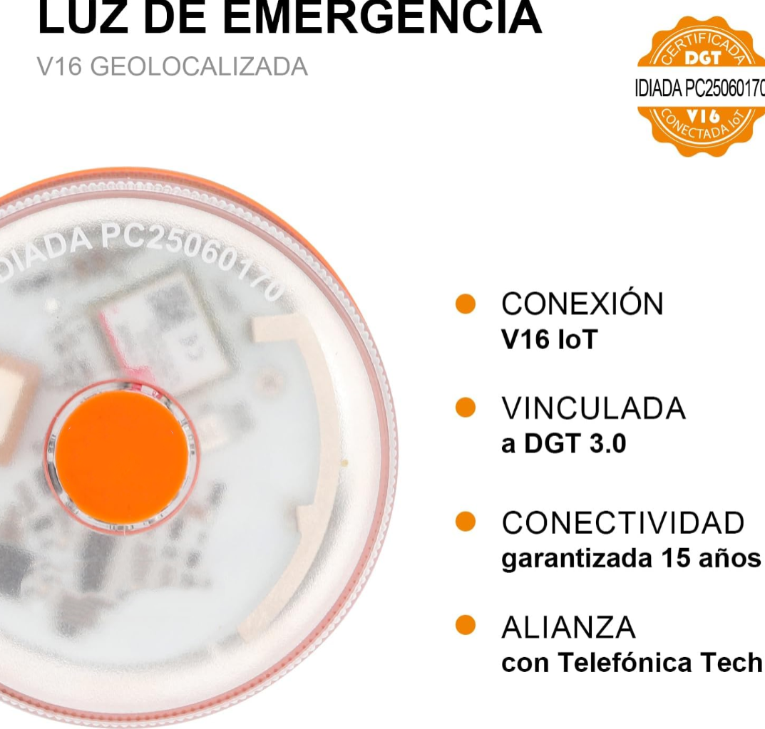 🎄Venta de Navidad🎄Luz de Emergencia V16 DGT 3.0 – Aprobada 2026, Magnética IP54 – Cumple con la Normativa 2026