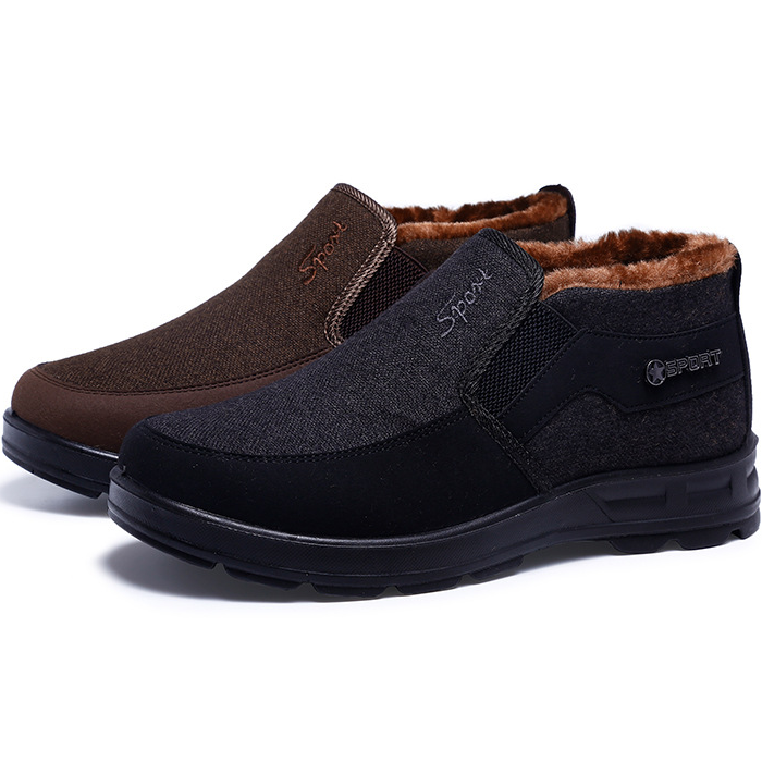 MEN'S COMFORTABLE WOOL PLUSH ORTHOPEDIC SNOWPROOF COTTON SHOES