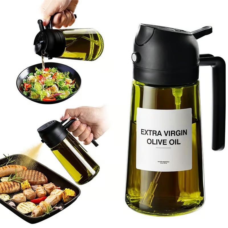 🎁💕2 in 1 Glass Oil Sprayer & Dispenser🔥